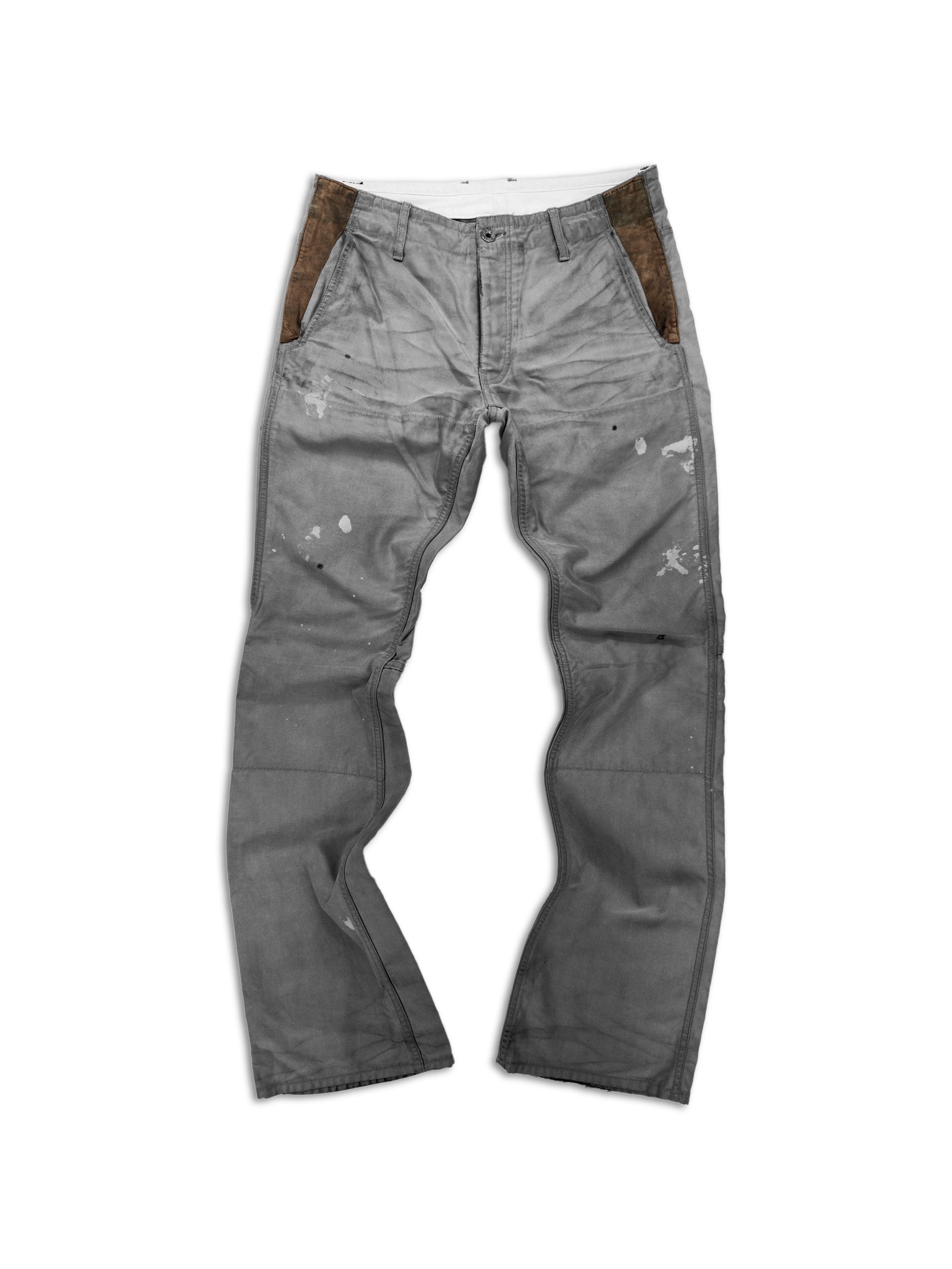 00s Isamu Katayama BACKLASH ‘Leather Insert’ Grey Pants