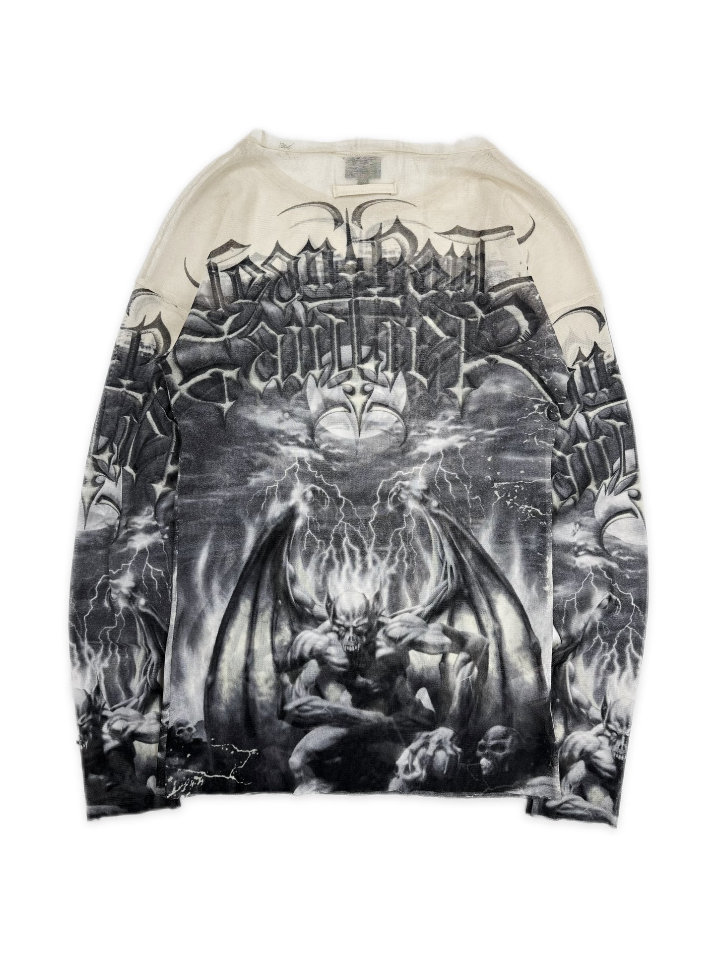 SS01 Jean Paul Gaultier ‘Satan’ Tattoo Mesh Long Sleeve