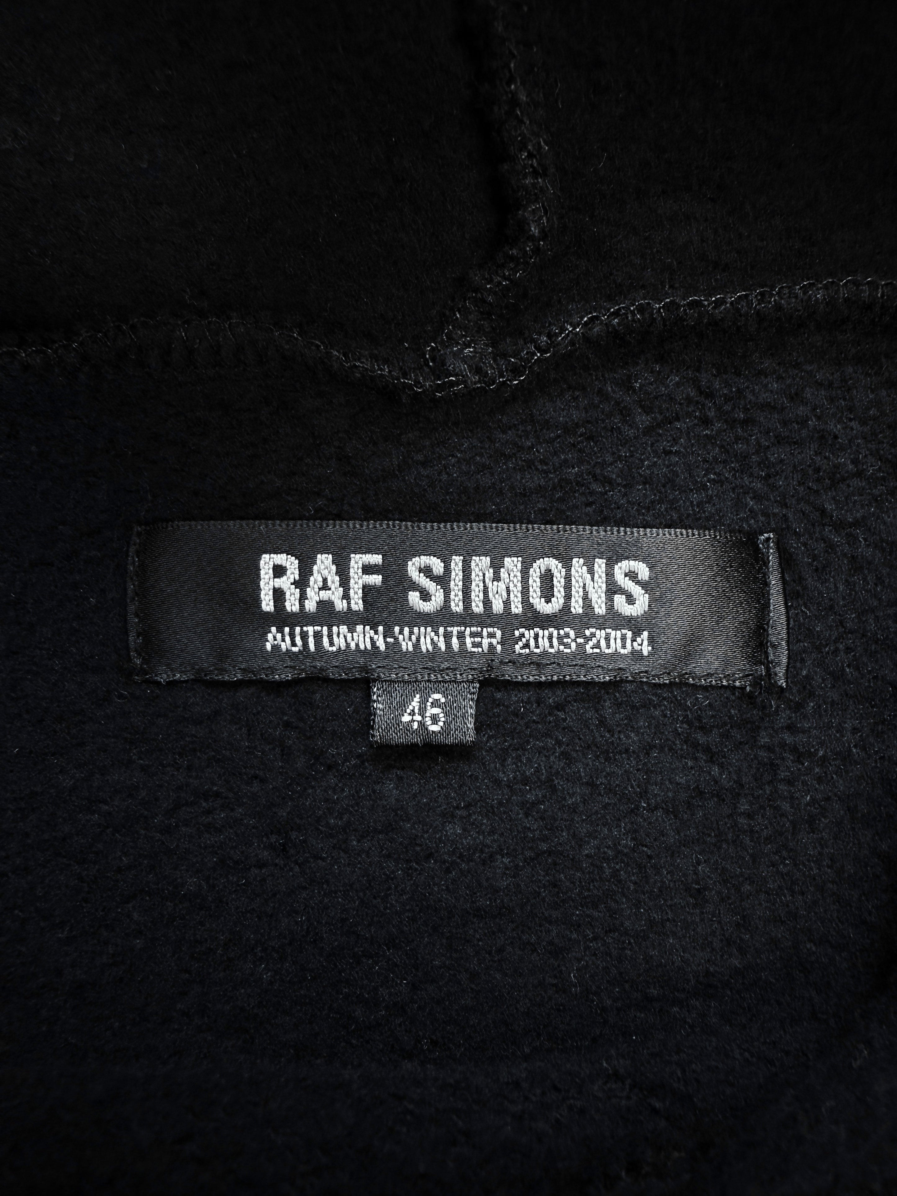 AW03 Raf Simons ‘Dazzle Ships’ Closer Raglan Navy Blue Hoodie