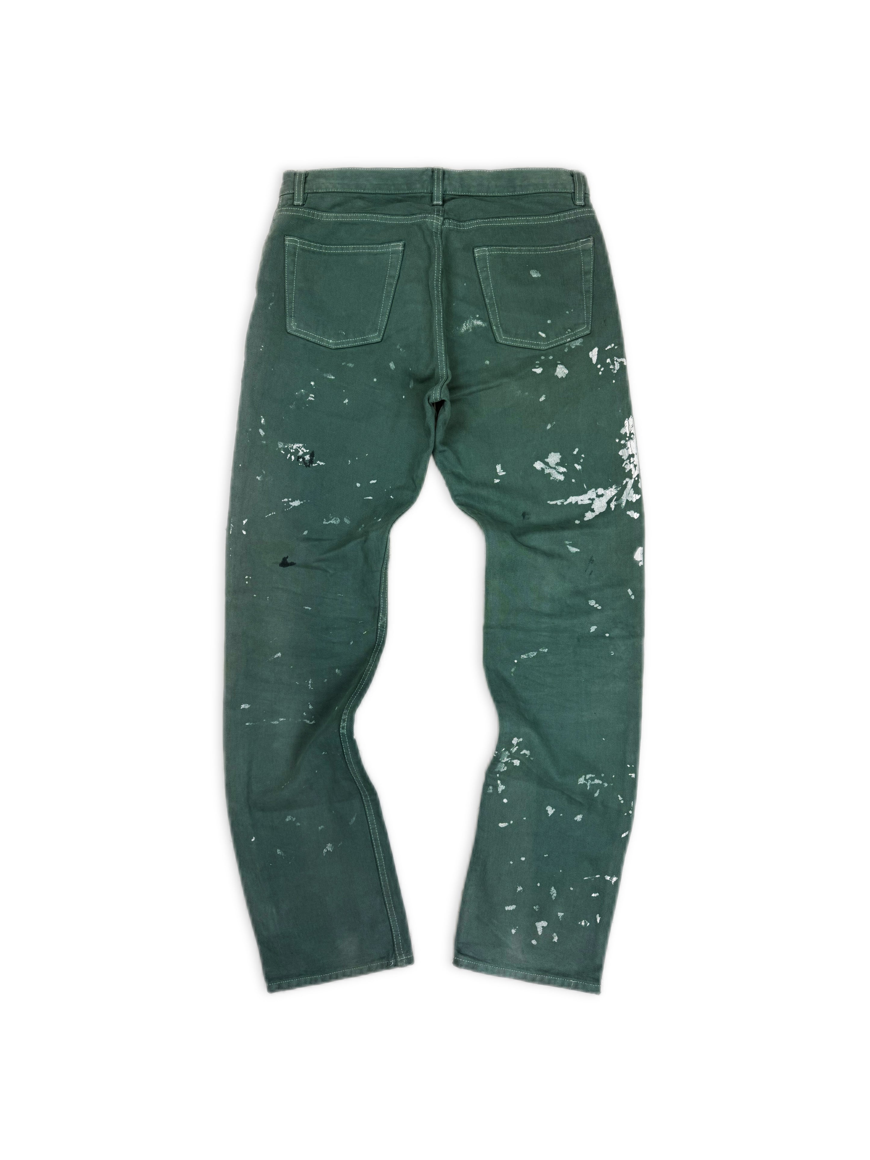 1998 Helmut Lang Teal Painter Boot Cut Vintage Denim
