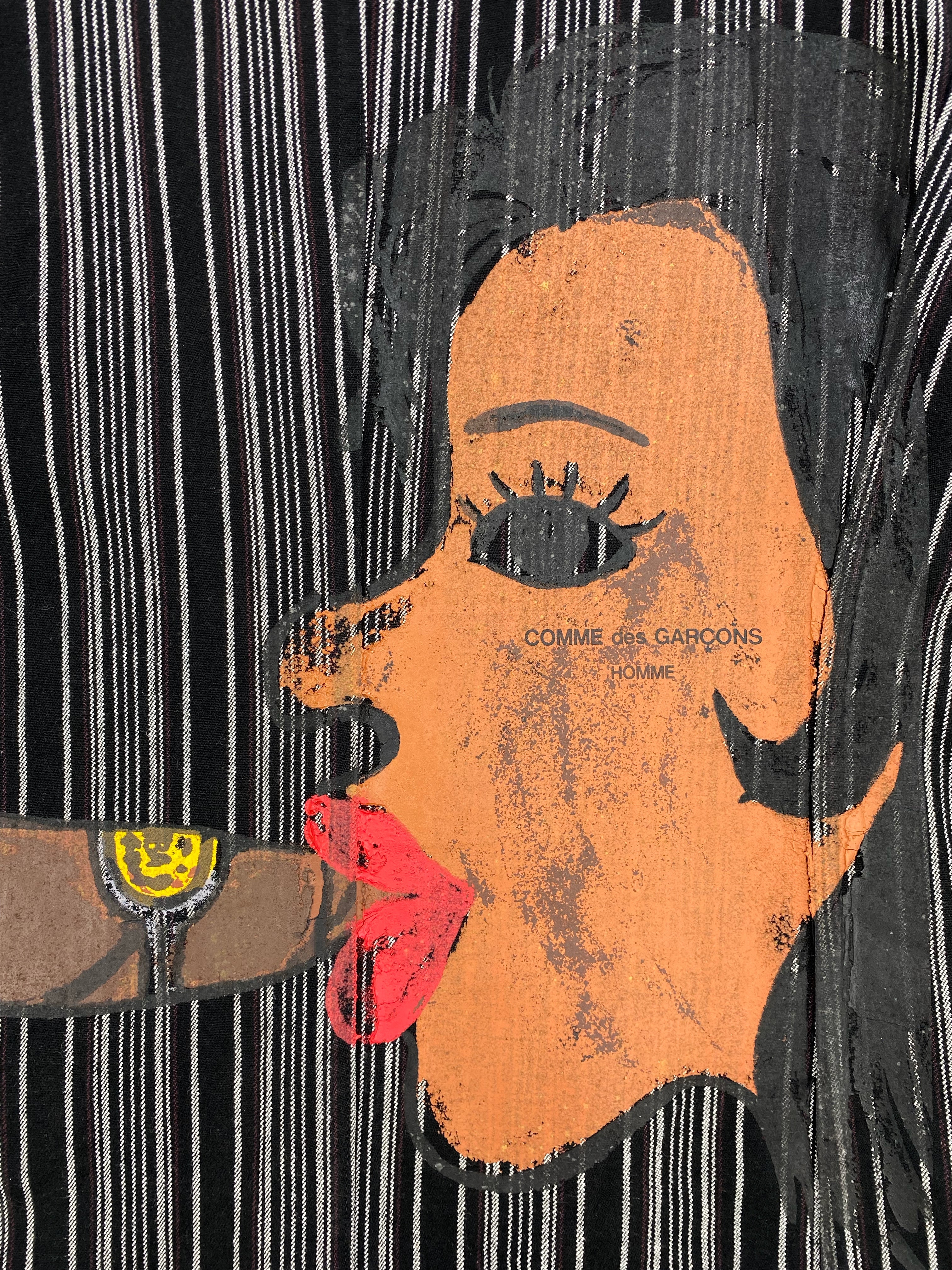 AW02 Comme Des Garçons “Cuba” Hand Painted Pinstripe Jacket