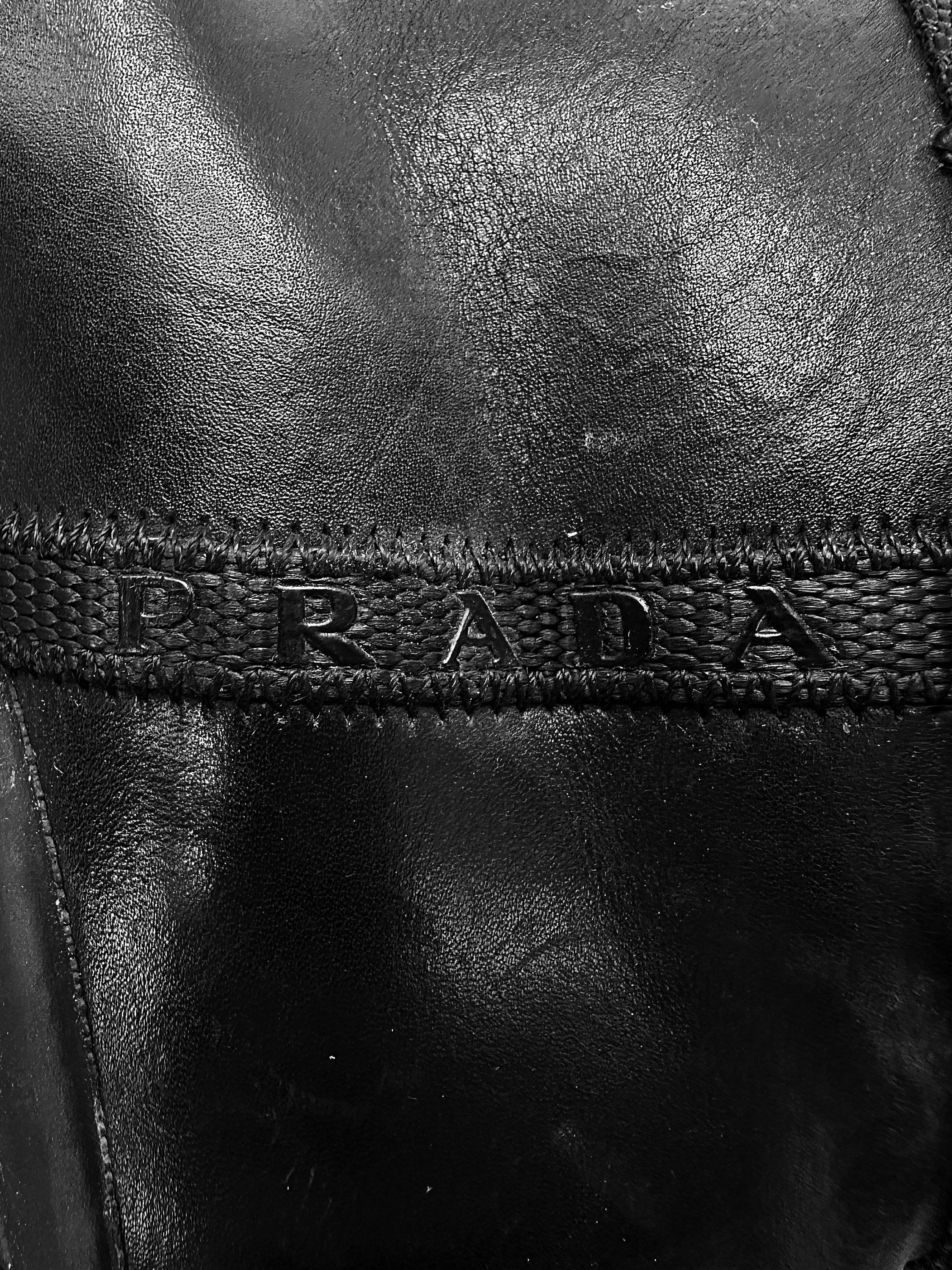 00s Prada Sport Black Nylon Leather Snow Boots