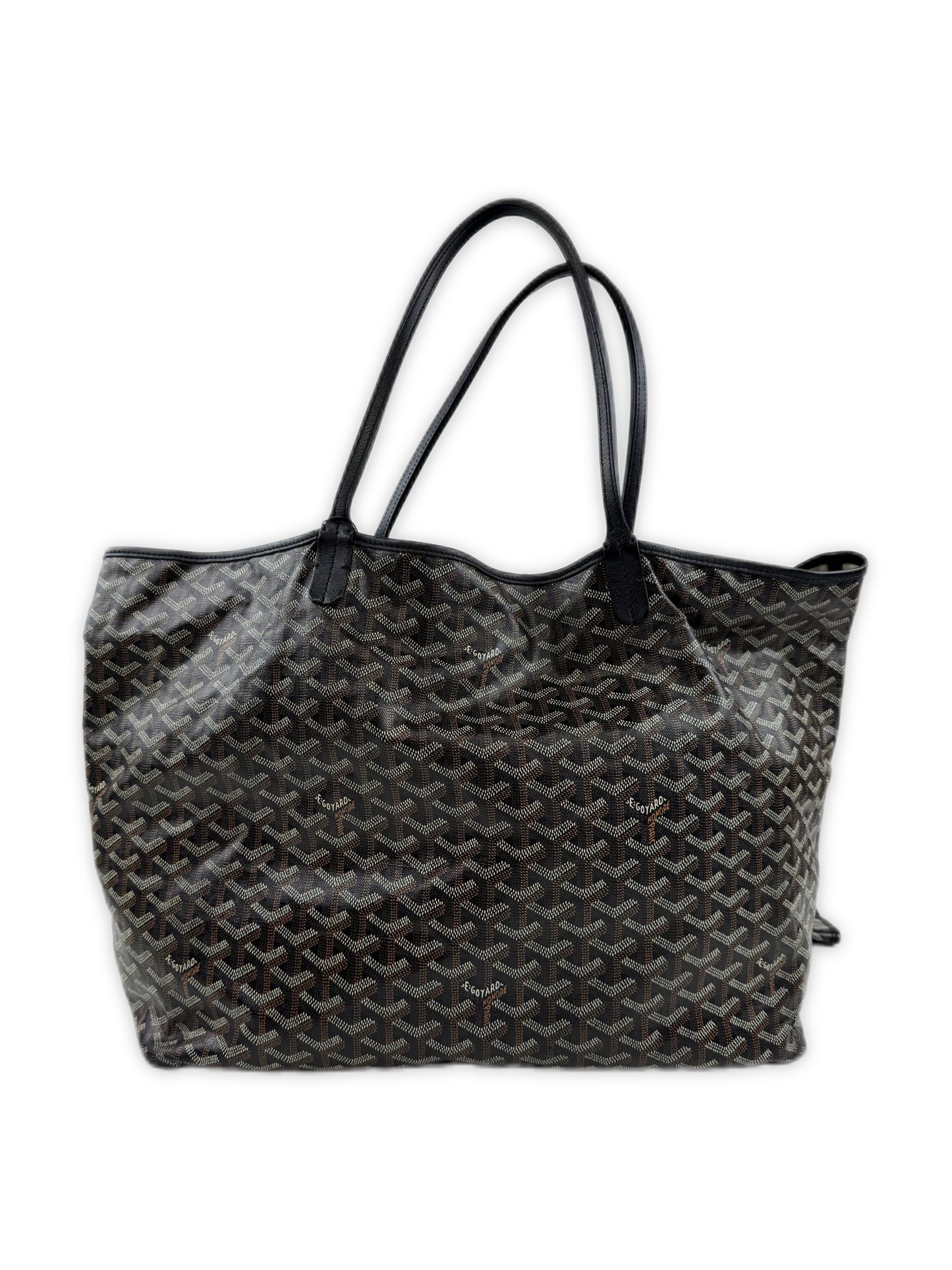Goyard Noir Saint Louis GM Monogram Hand Painted Tote Bag