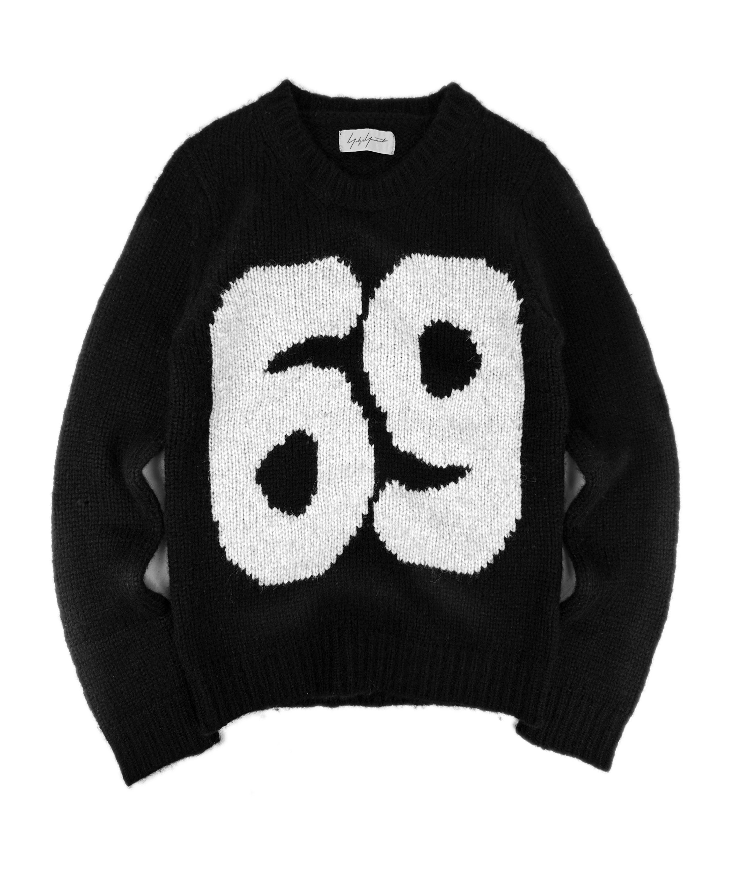 AW12 Yohji Yamamoto ‘69’ Black Wool Y.Y. Knitted Sweater