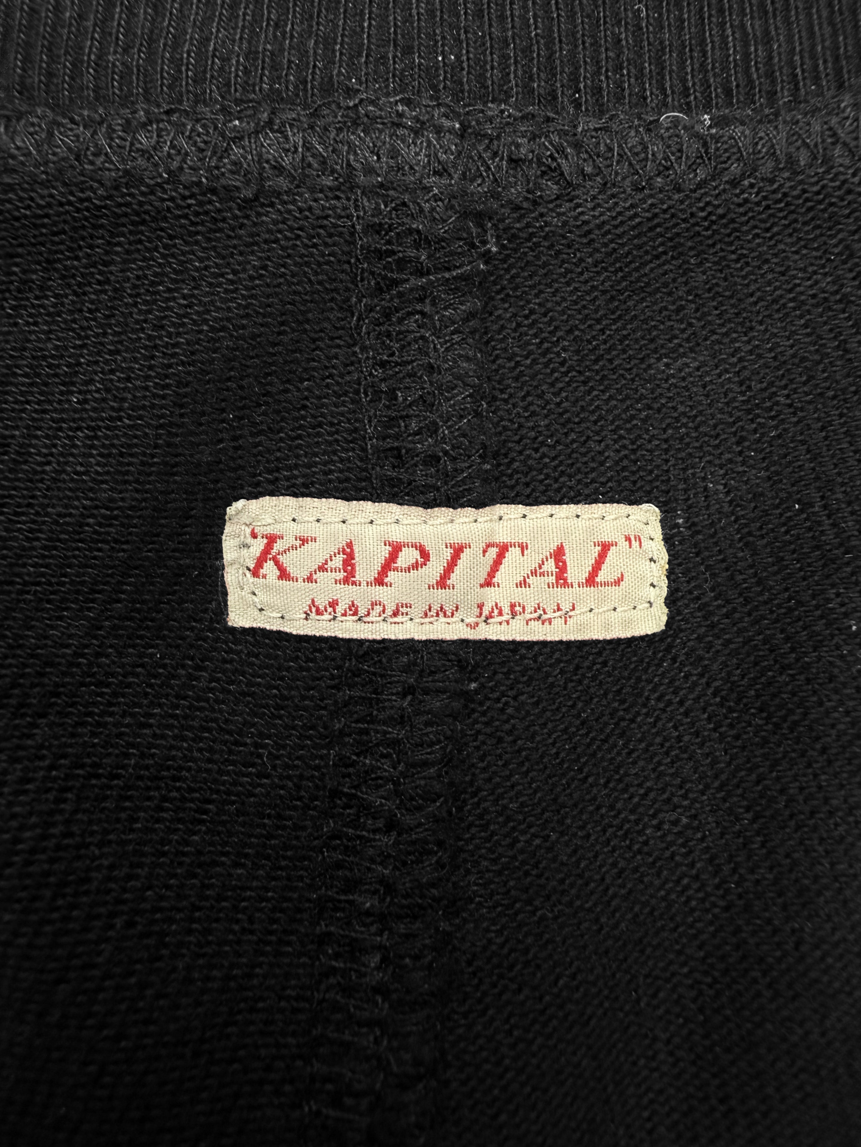Kapital ‘Skeleton’ Bone Black Peace Sweat Pants