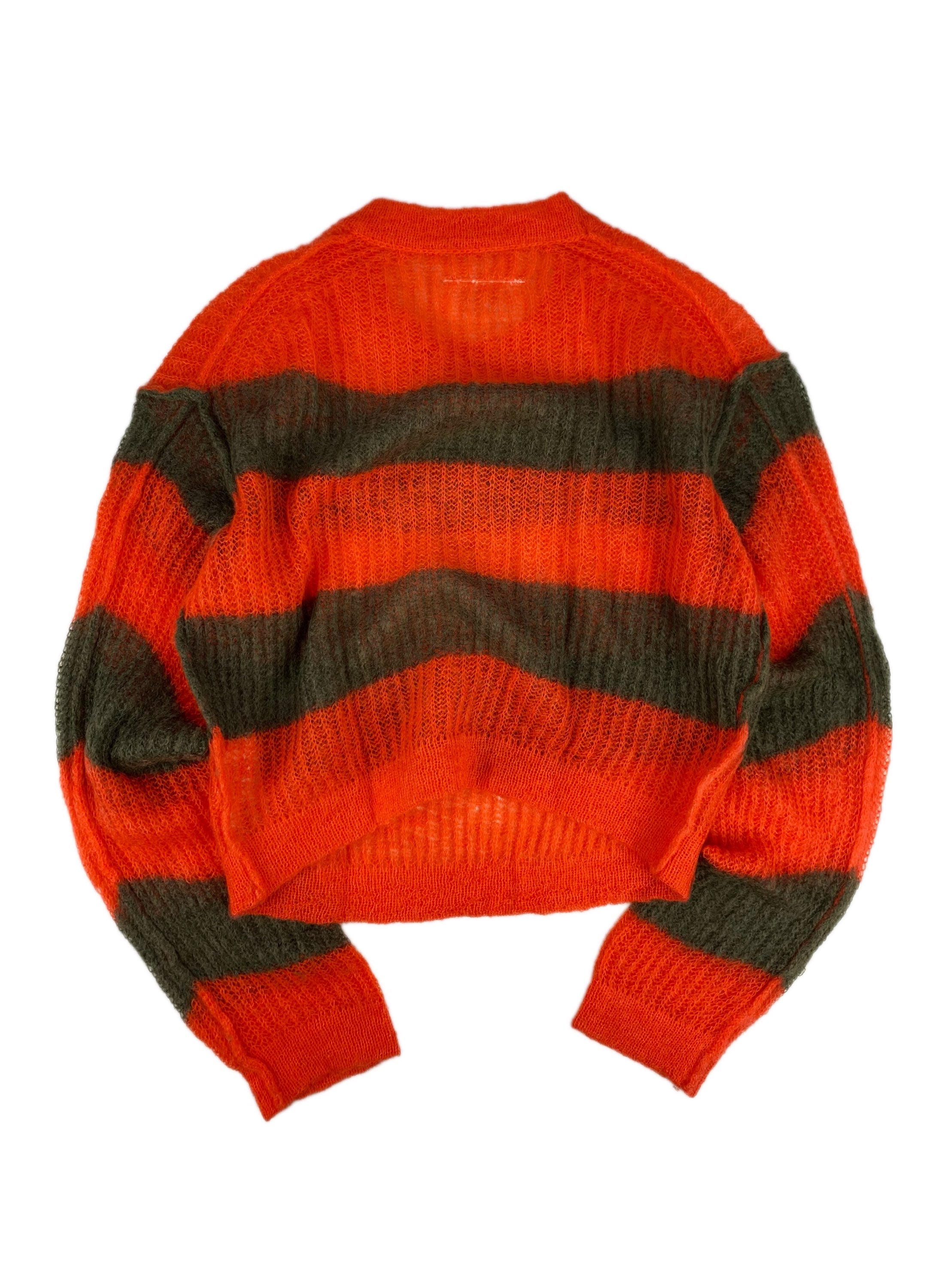 Maison Margiela MM6 Striped Mohair Knit Loose Gauge Sweater