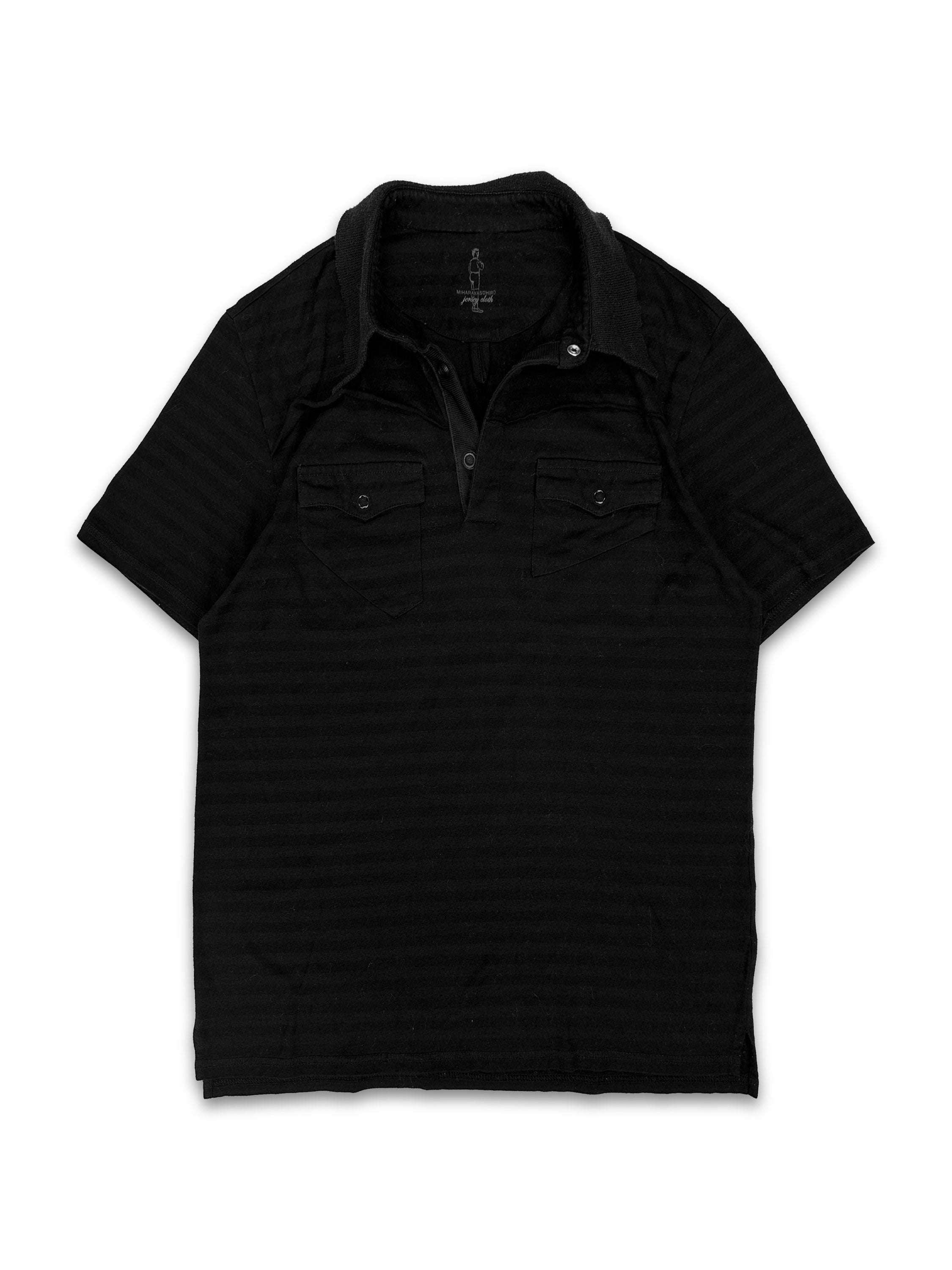 00s Mihara Yasuhiro ‘Striped’ Asymmetric Chest Pocket Shirt