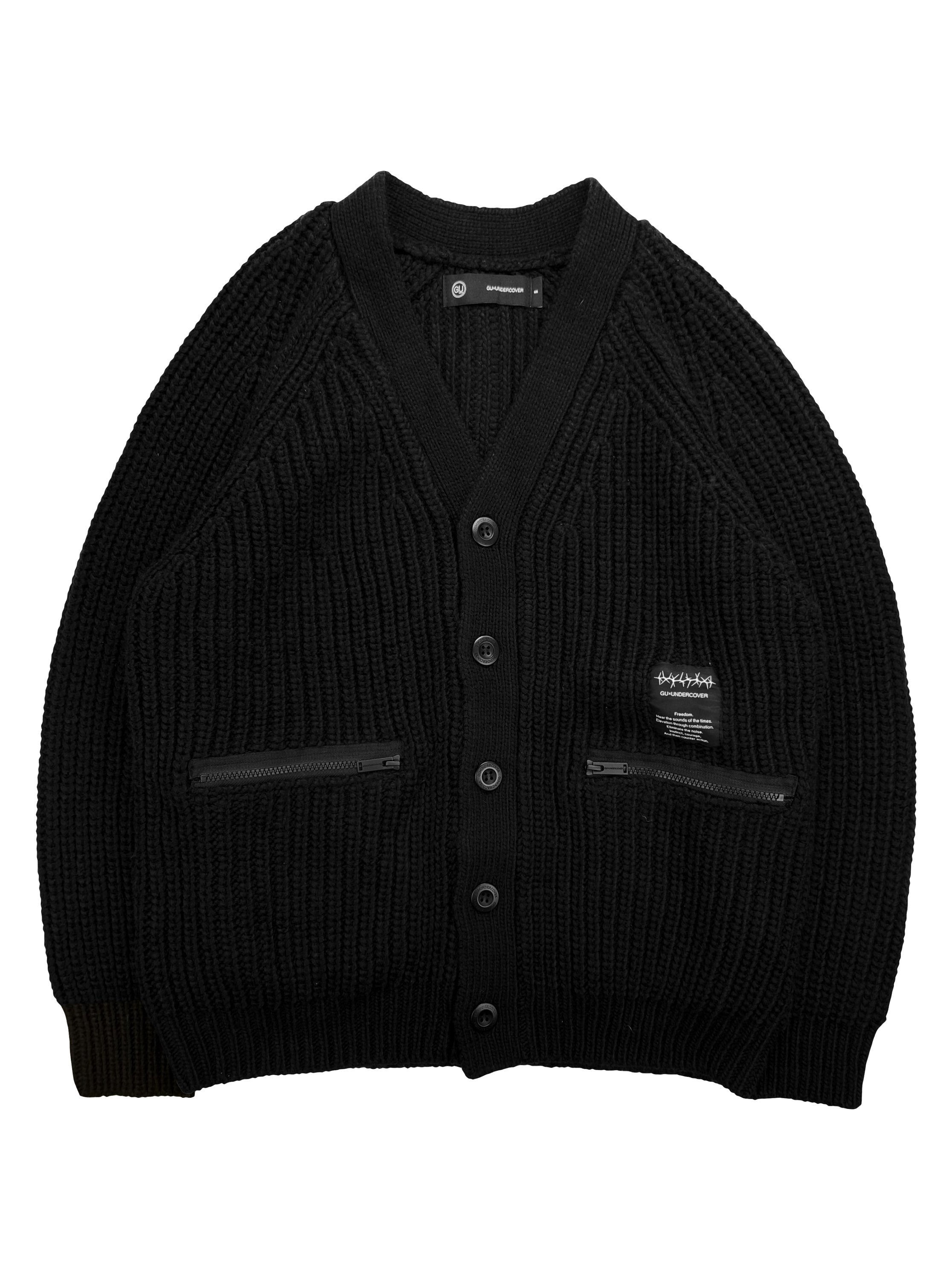 Undercover Black Heavy Weight Cable Knit Cardigan
