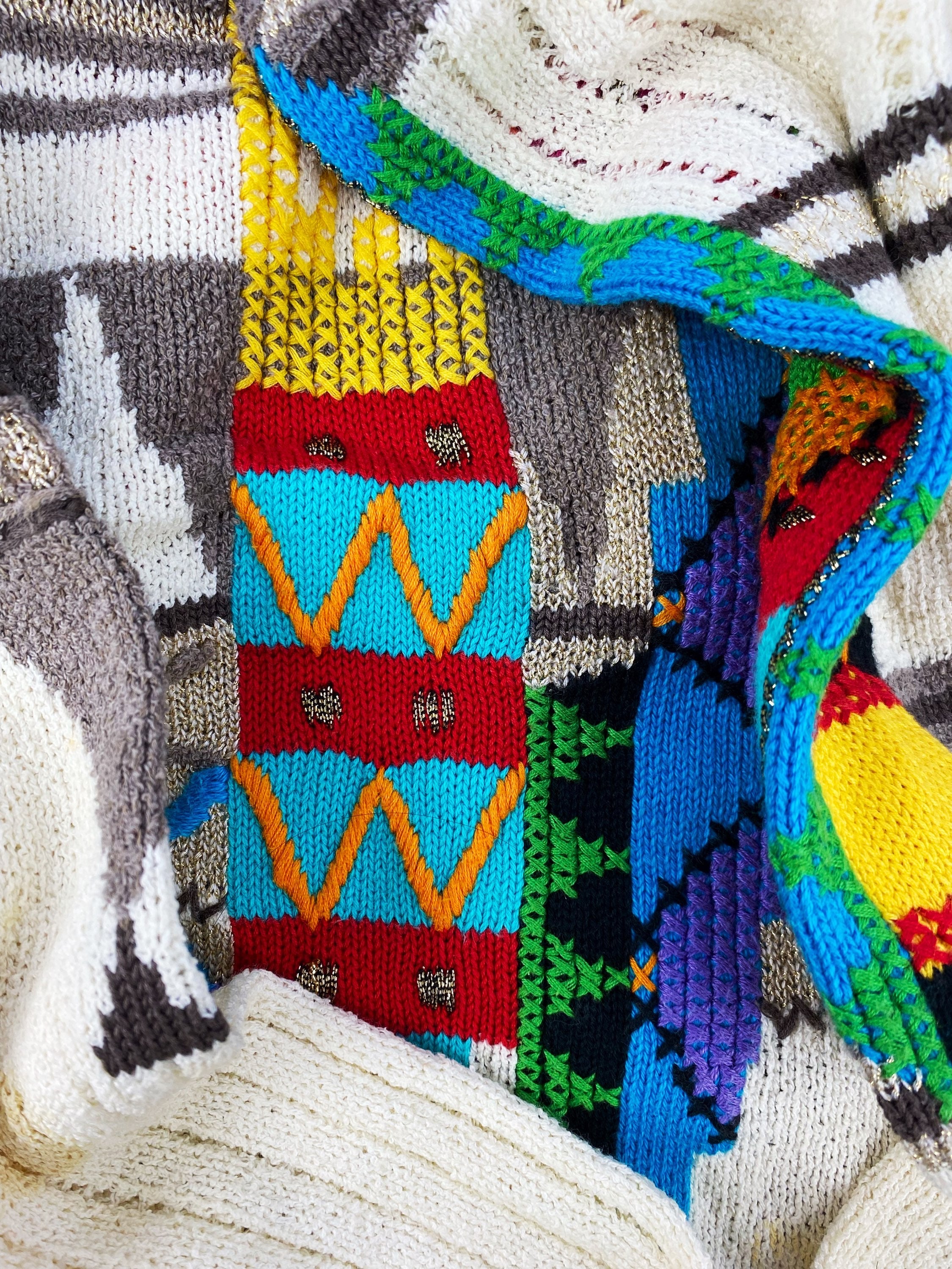 90s Yoshiyuki Konishi ‘Geometric’ Multi Coloured Knit Sweater