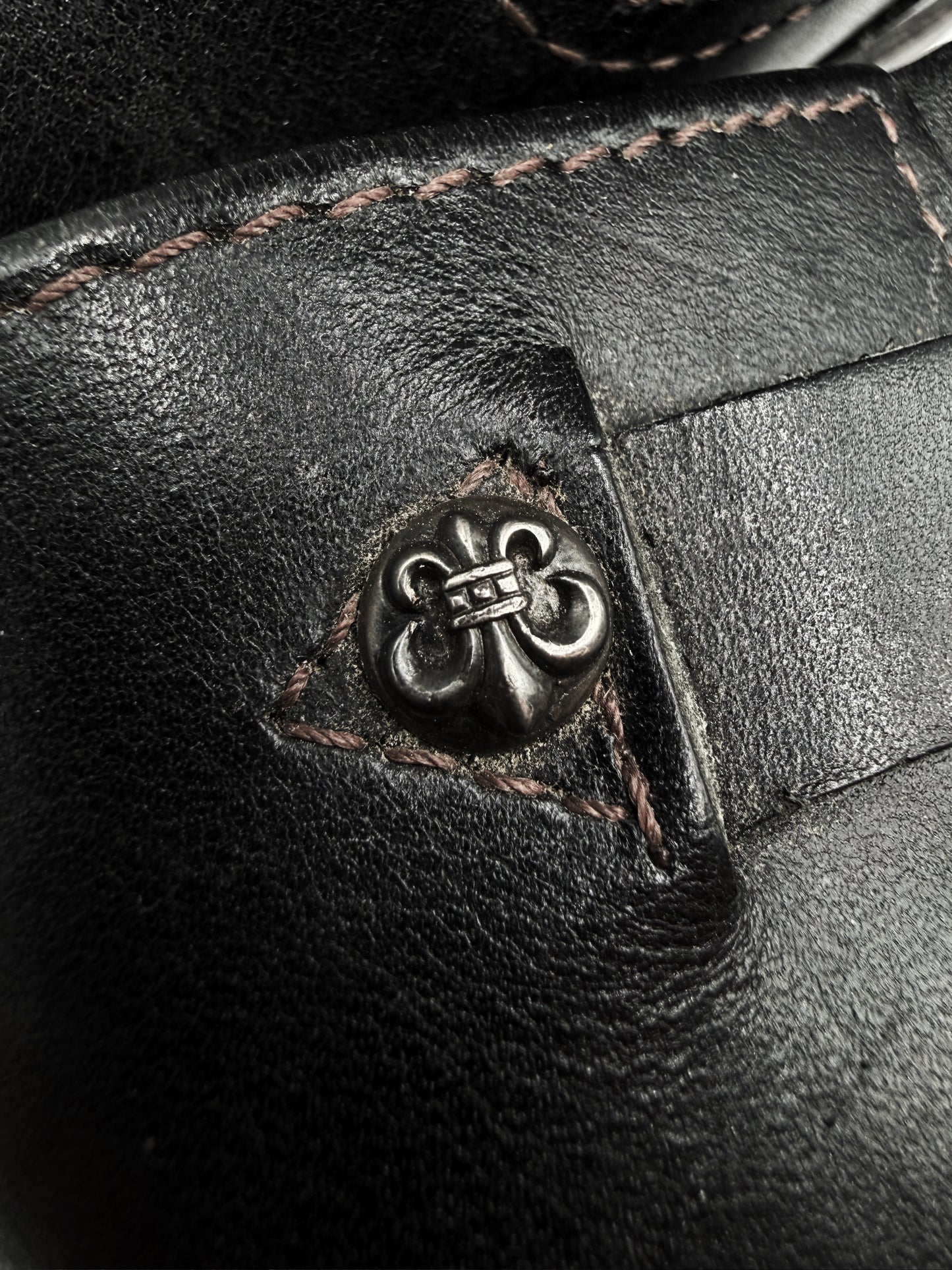 Chrome Hearts x Wesco Engineer Gunslinger Dagger Pendant Black Leather Boots