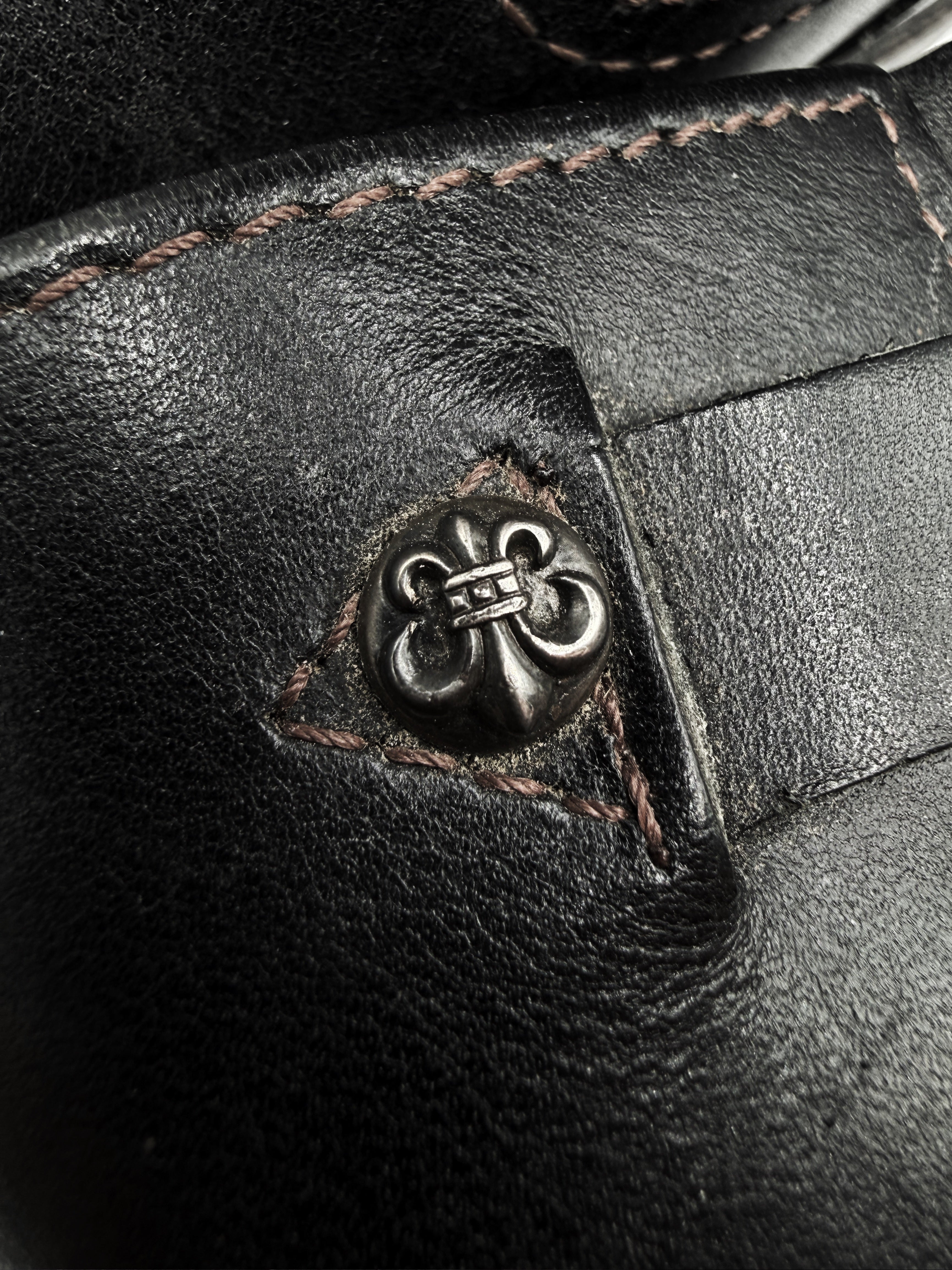 Chrome Hearts x Wesco Engineer Gunslinger Dagger Pendant Black Leather Boots