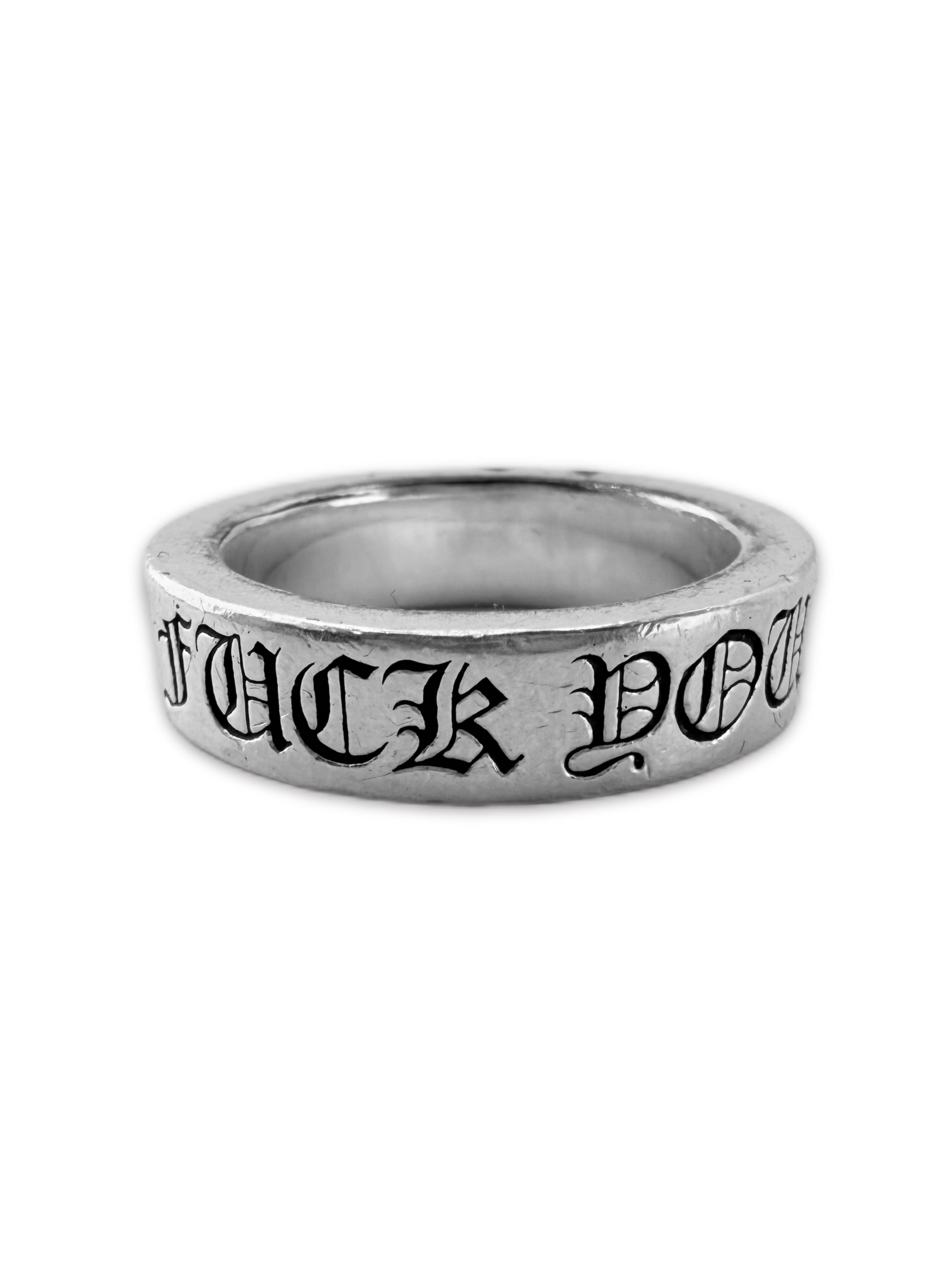 Chrome Hearts ‘Fuck You’ .925 Silver Spacer Ring