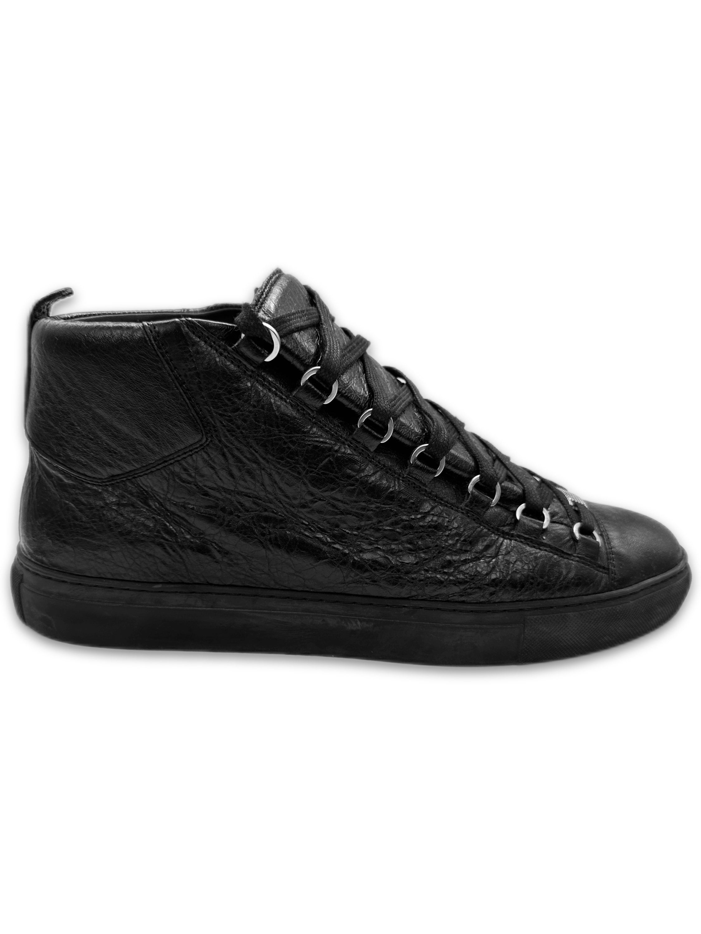 2012 Balenciaga ‘Arena’ Black Leather Blistered Low-top Sneakers