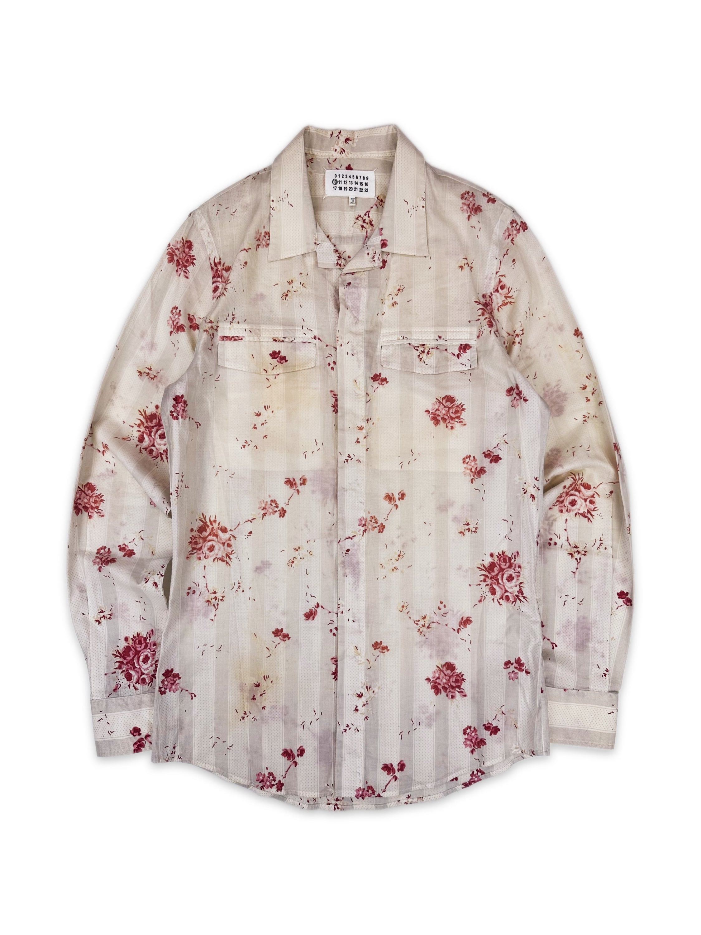 SS13 Maison Margiela ‘Flower’ Graphic Collared Long Sleeve Shirt