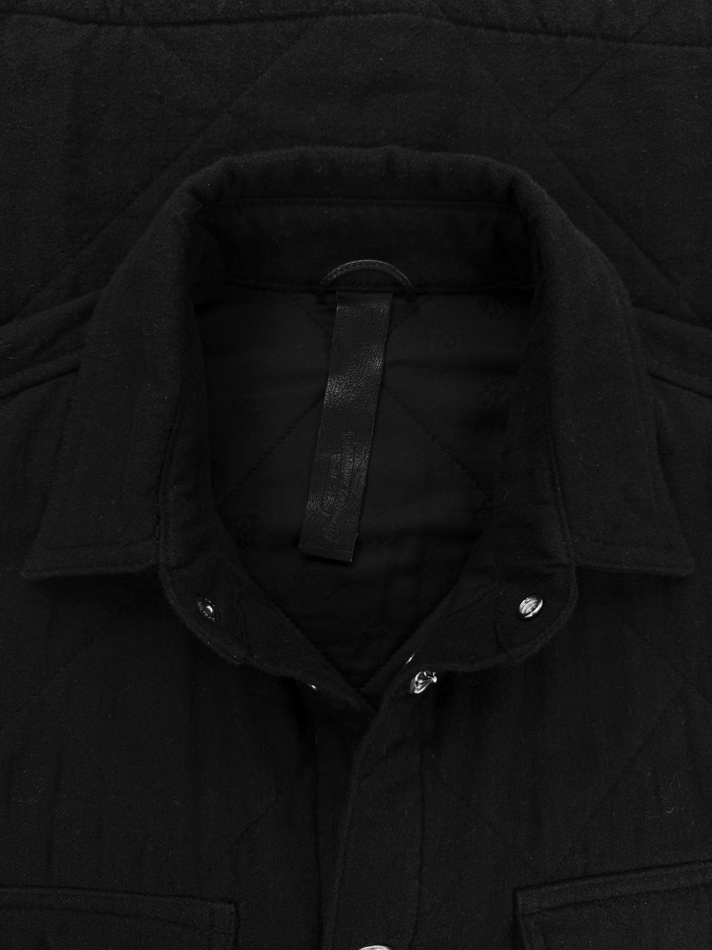 Chrome Hearts Quilted Work Dog .925 Silver Padded Shirt Jacket