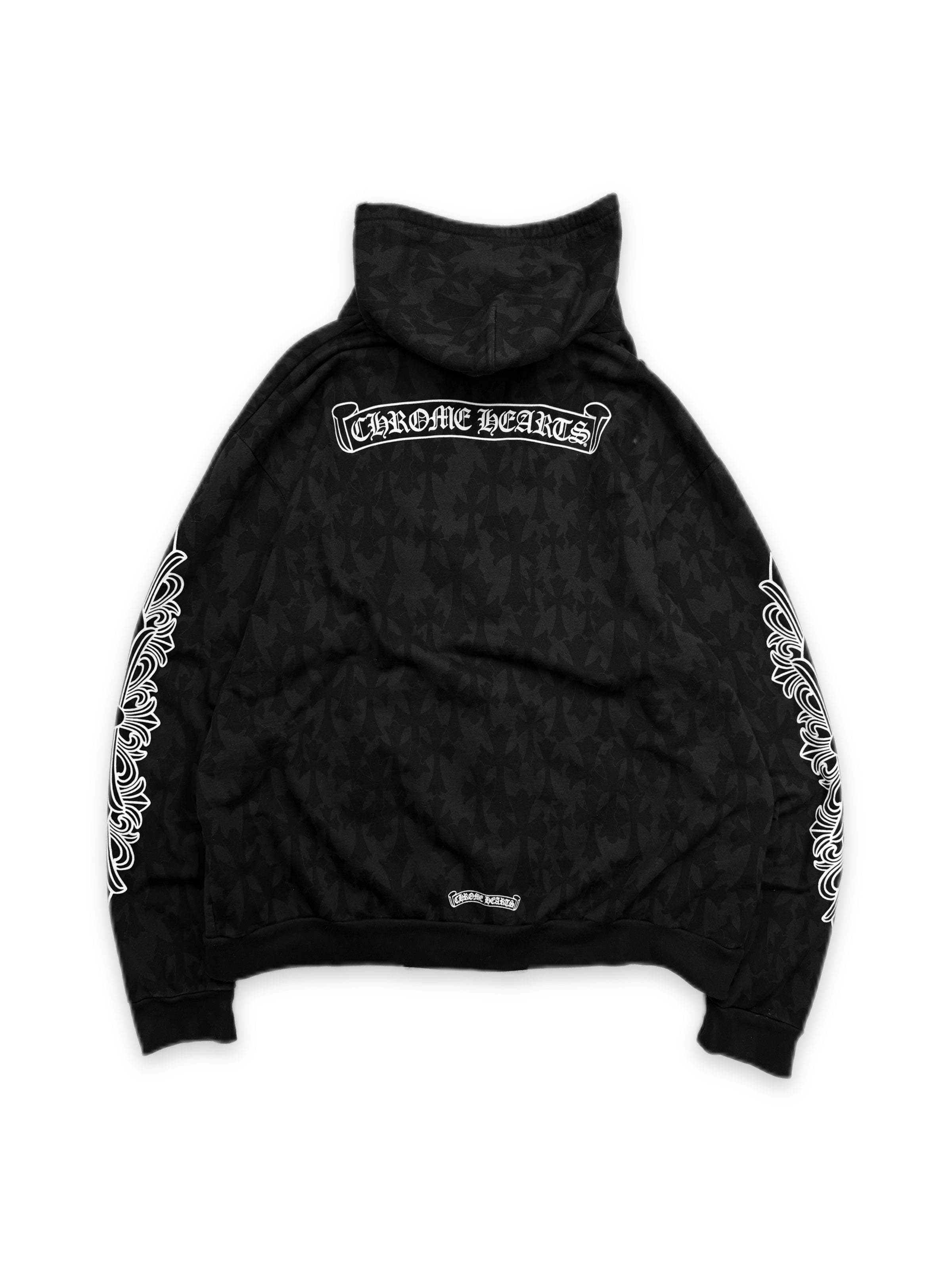 Chrome Hearts Cemetery Monogram Cross Dagger Zip-up Hoodie