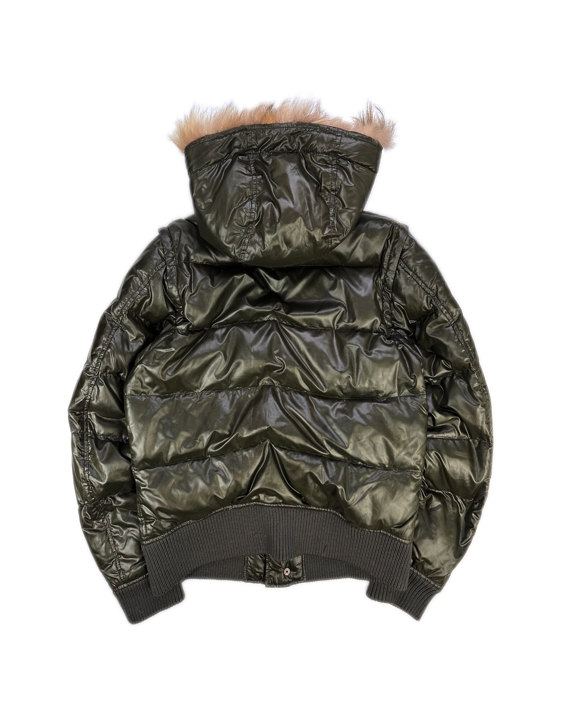 Tete Homme Olive Gree Down Full Fur Hood Puffer Jacket