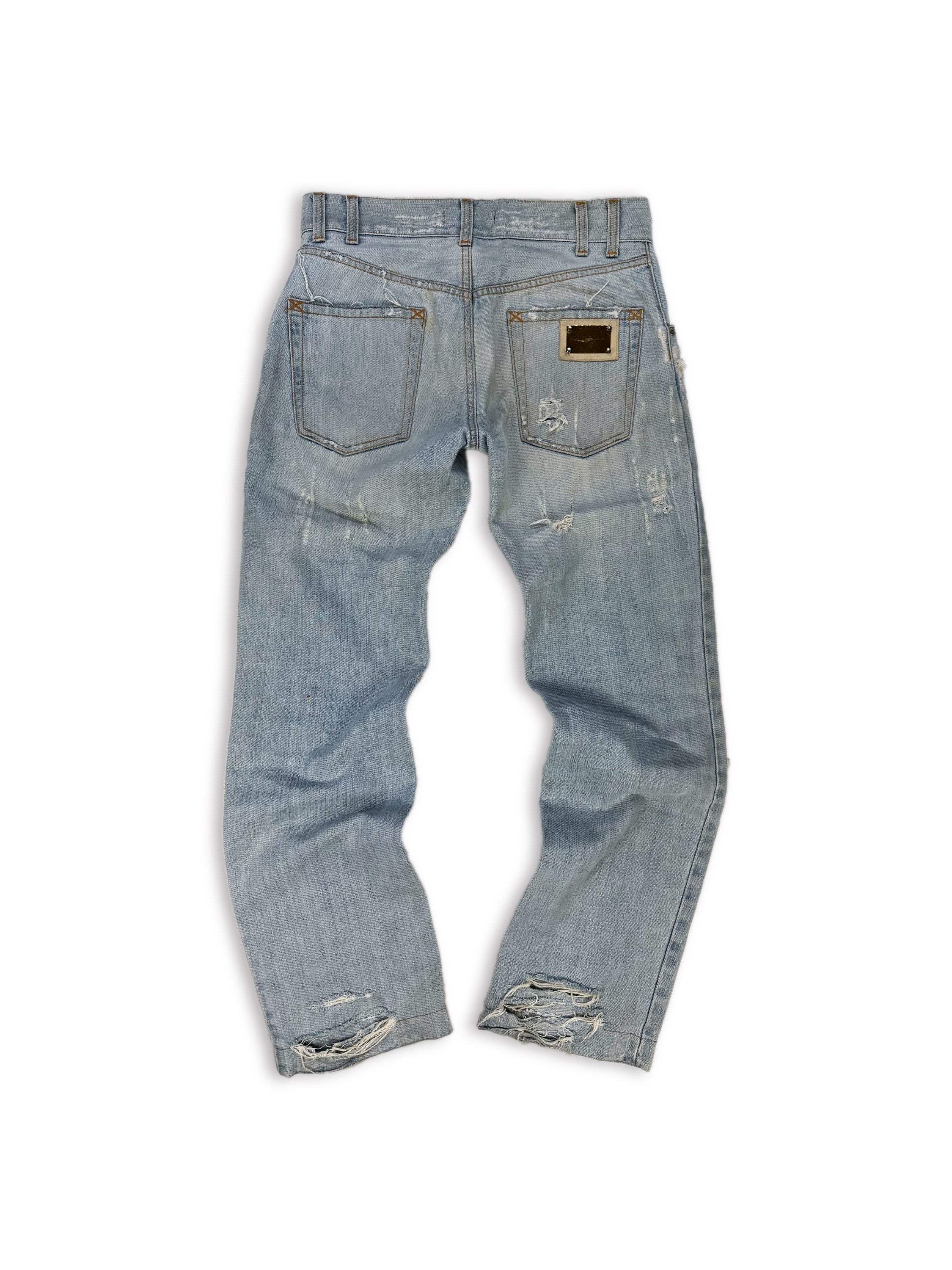 00s Dolce & Gabbana Light Wash Distressed Denim
