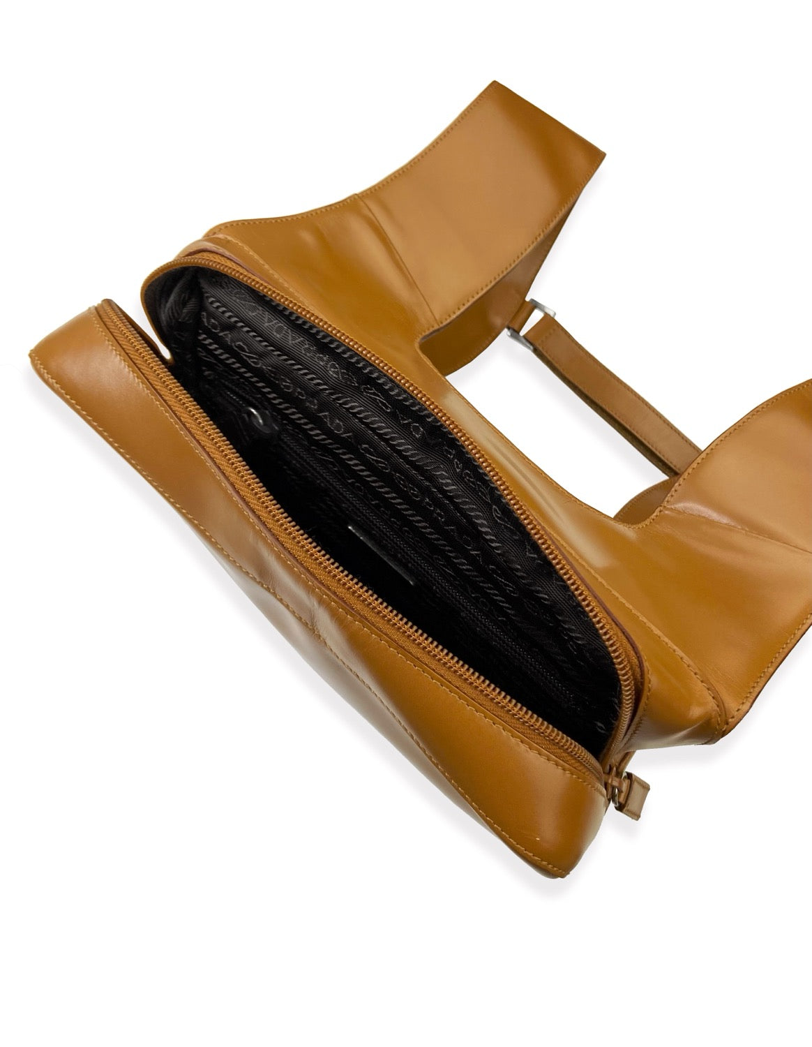 SS99 Prada Caramel Leather Embossed Chest Rig Backpack