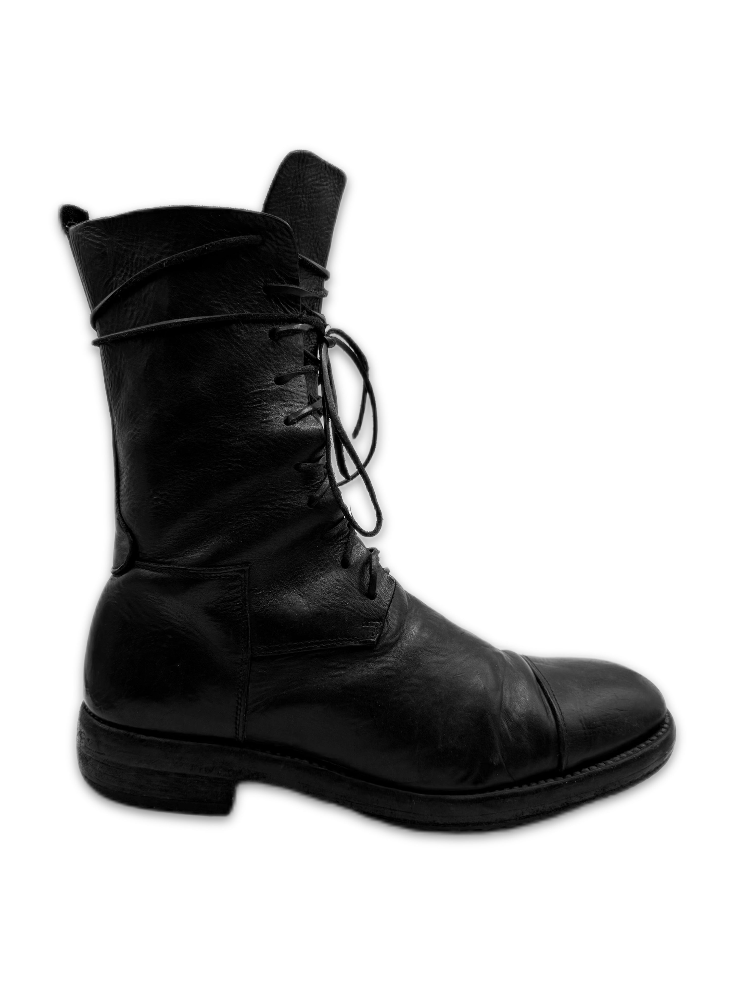 Guidi Shoulder F6 Black Horse Leather Combat Boots