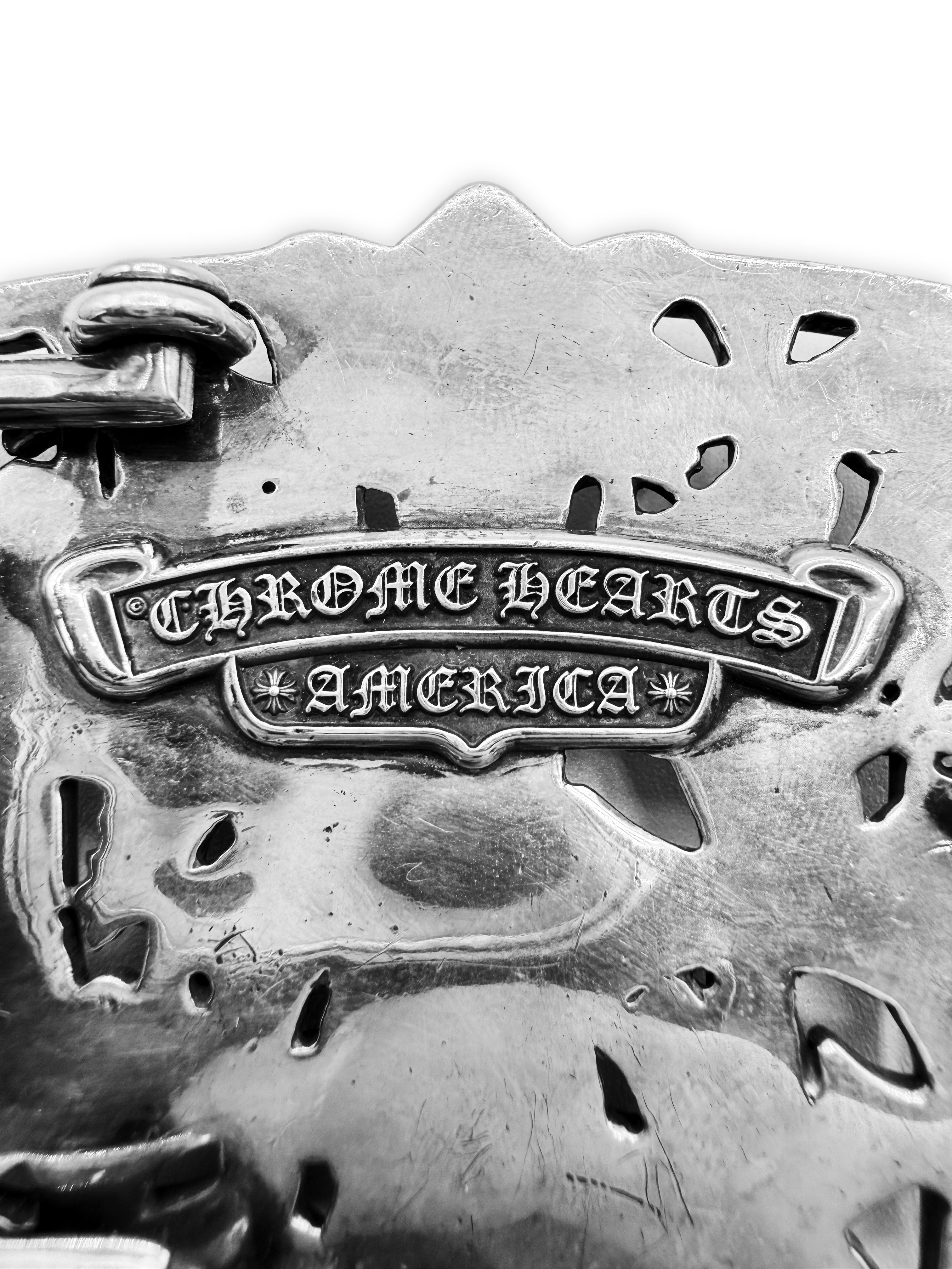 Chrome Hearts Iced Out Diamond &amp; Ruby Pavé Cemetery Flooded Belt Buckle