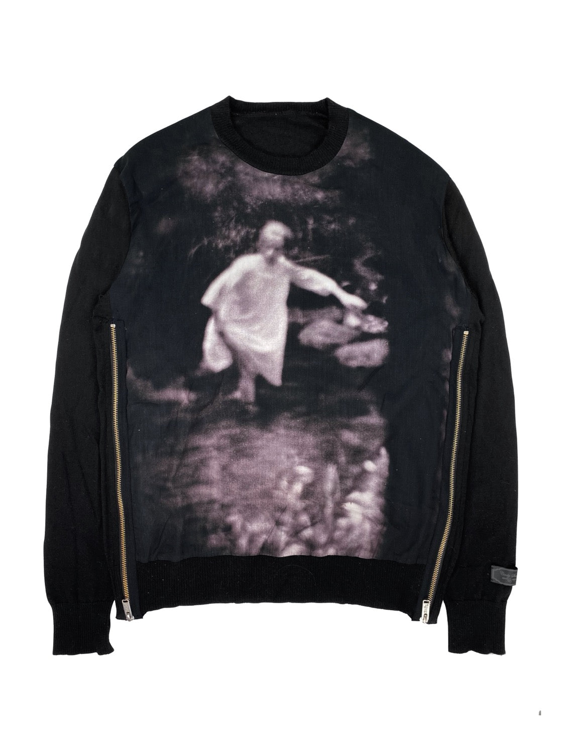 SS20 Undercover Cindy Sherman Side Zip Abstract Knitted Sweater