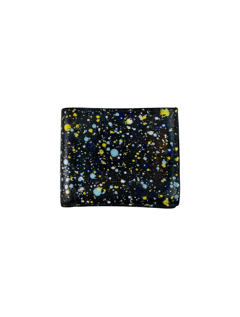 Margiela 11 Leather Paint Splatter Black Bifold Wallet