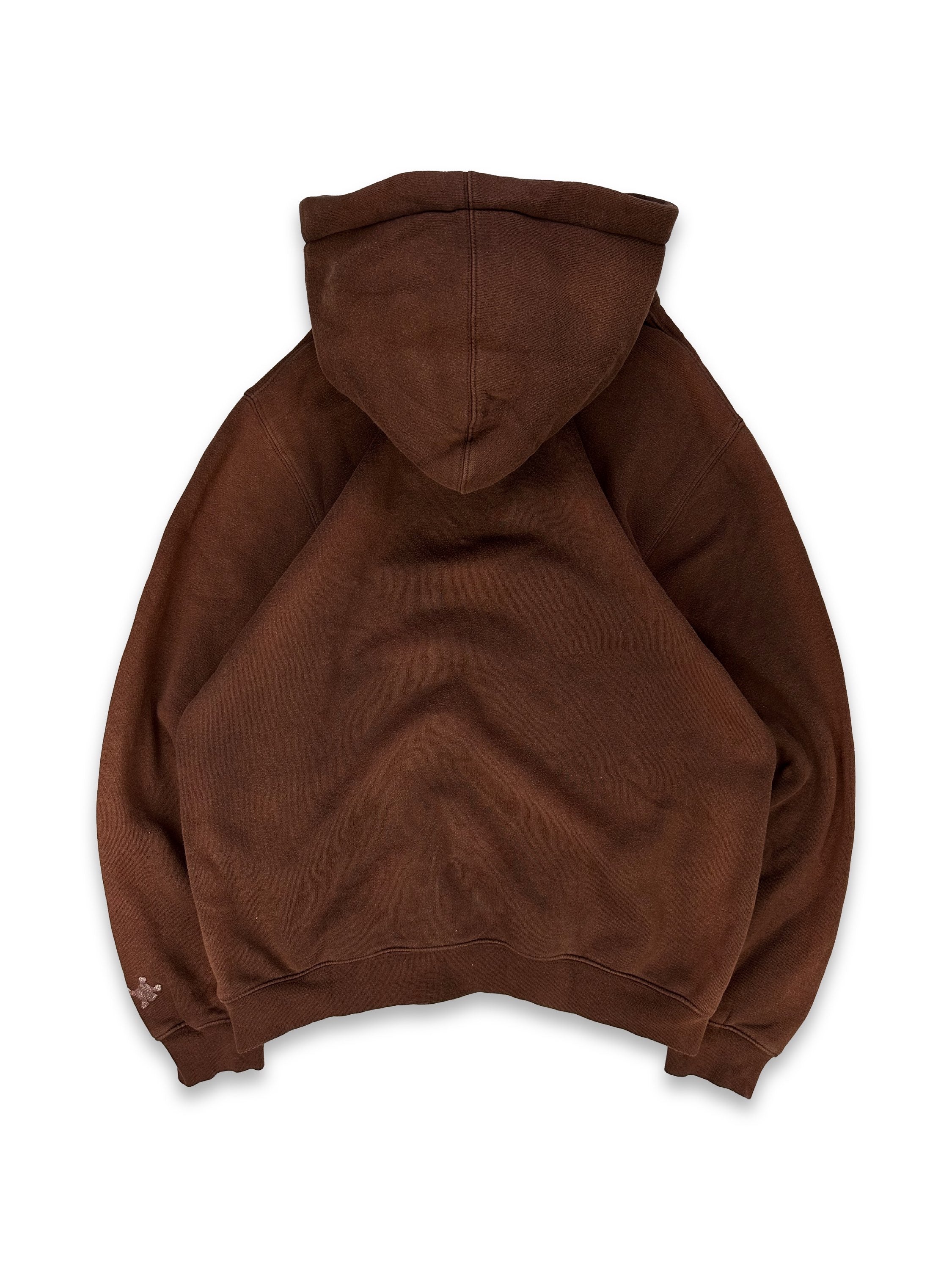 00s Stüssy ‘STU ©’ Motif Brown Heavyweight Slogan Hoodie
