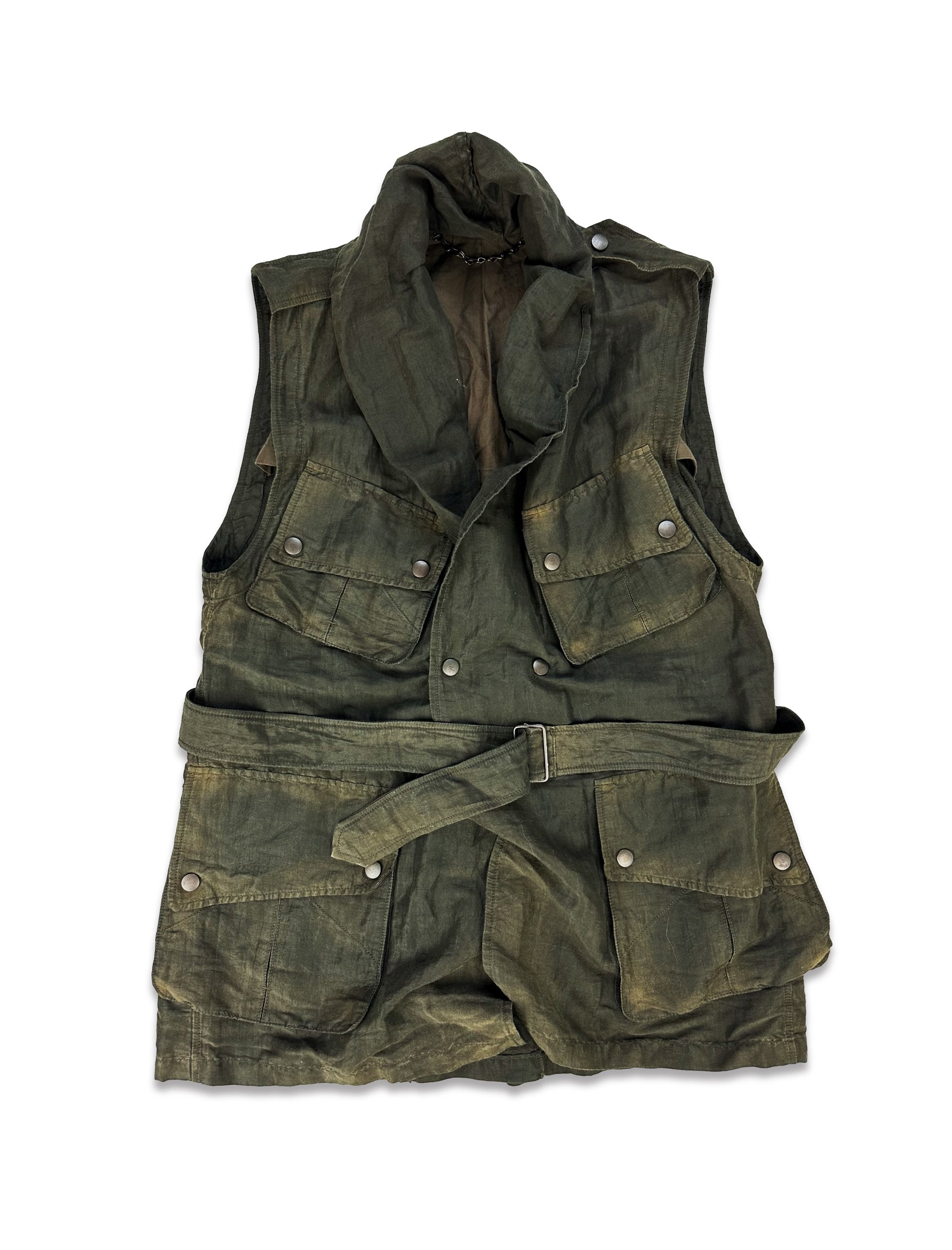 00s Mihara Yasuhiro Belted Multi Pocket Cargo Vest
