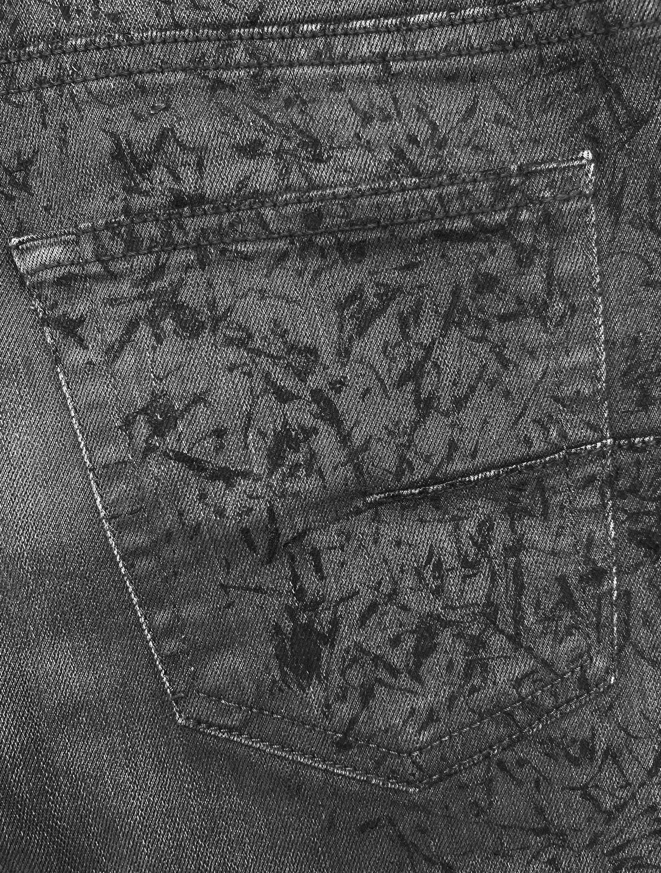FW10 Dior Homme Pendulum Paint Splatter Stone Wash Denim