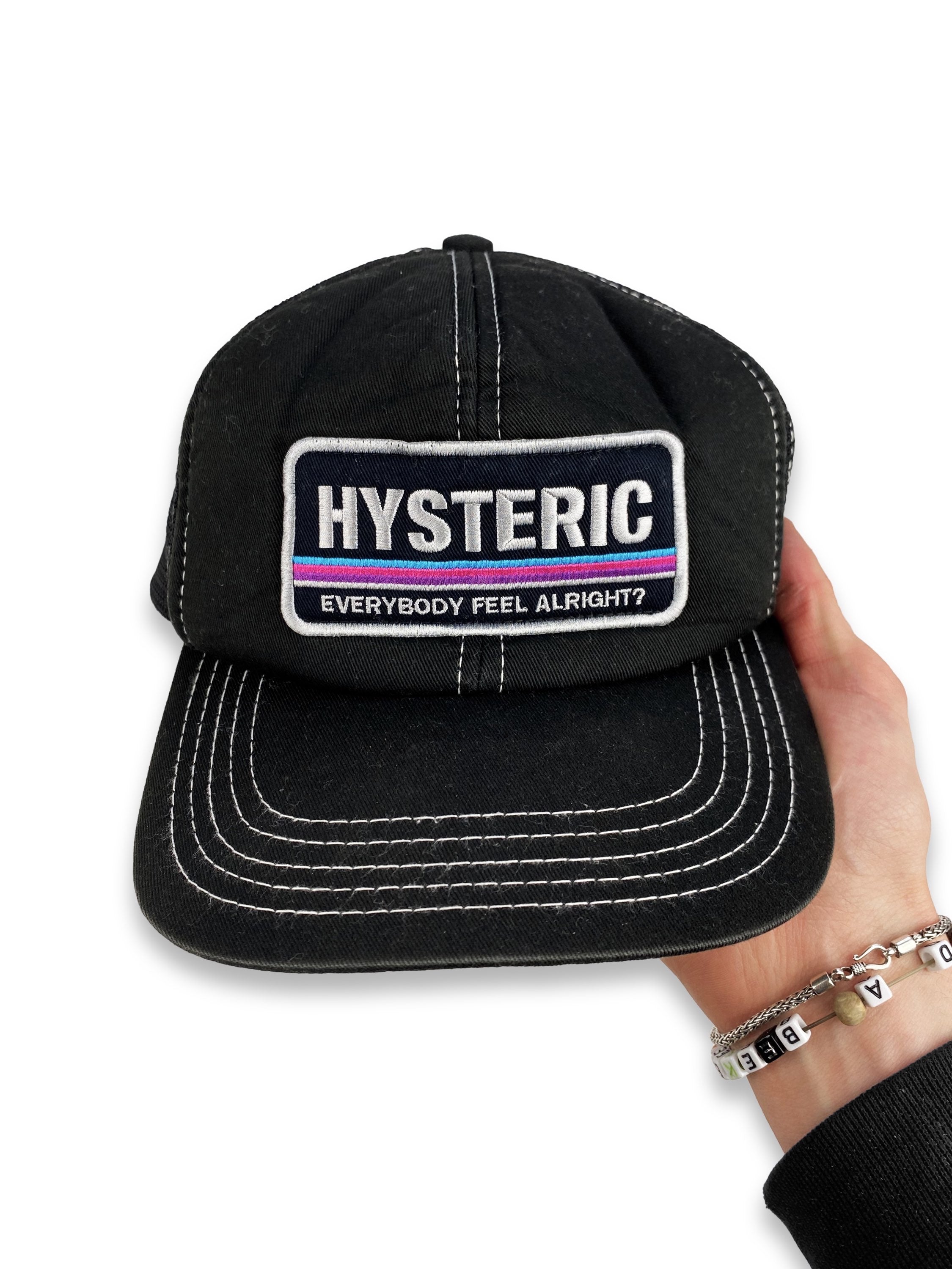 Hysteric Glamour ‘Feel Alright’ Striped Mesh Trucker Hat