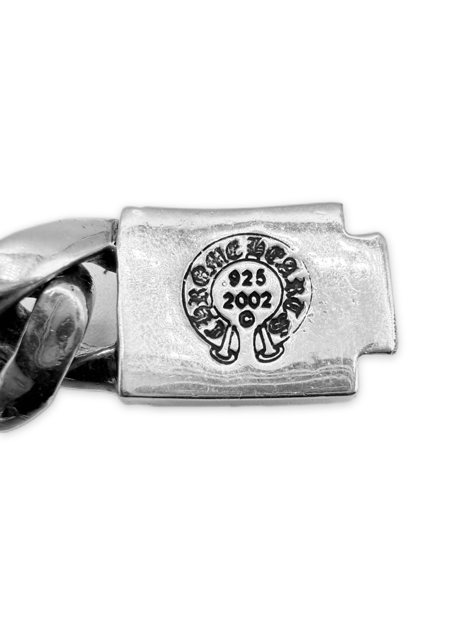 Chrome Hearts Elemental Link Box ID .925 Silver Bracelet