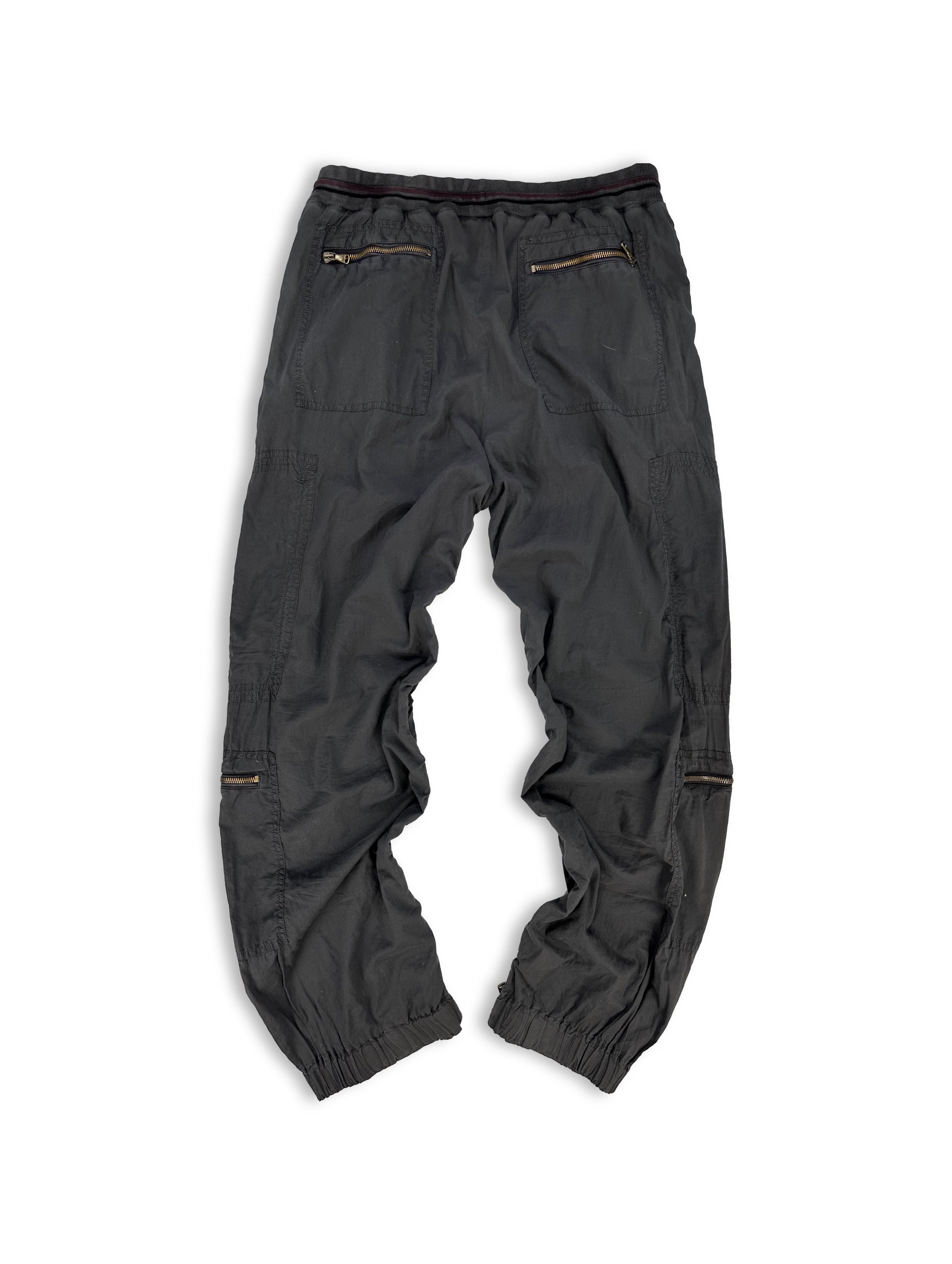 AW03 Dolce &amp; Gabbana ‘Full-zip’ Slate Grey Flared Parachute Pants