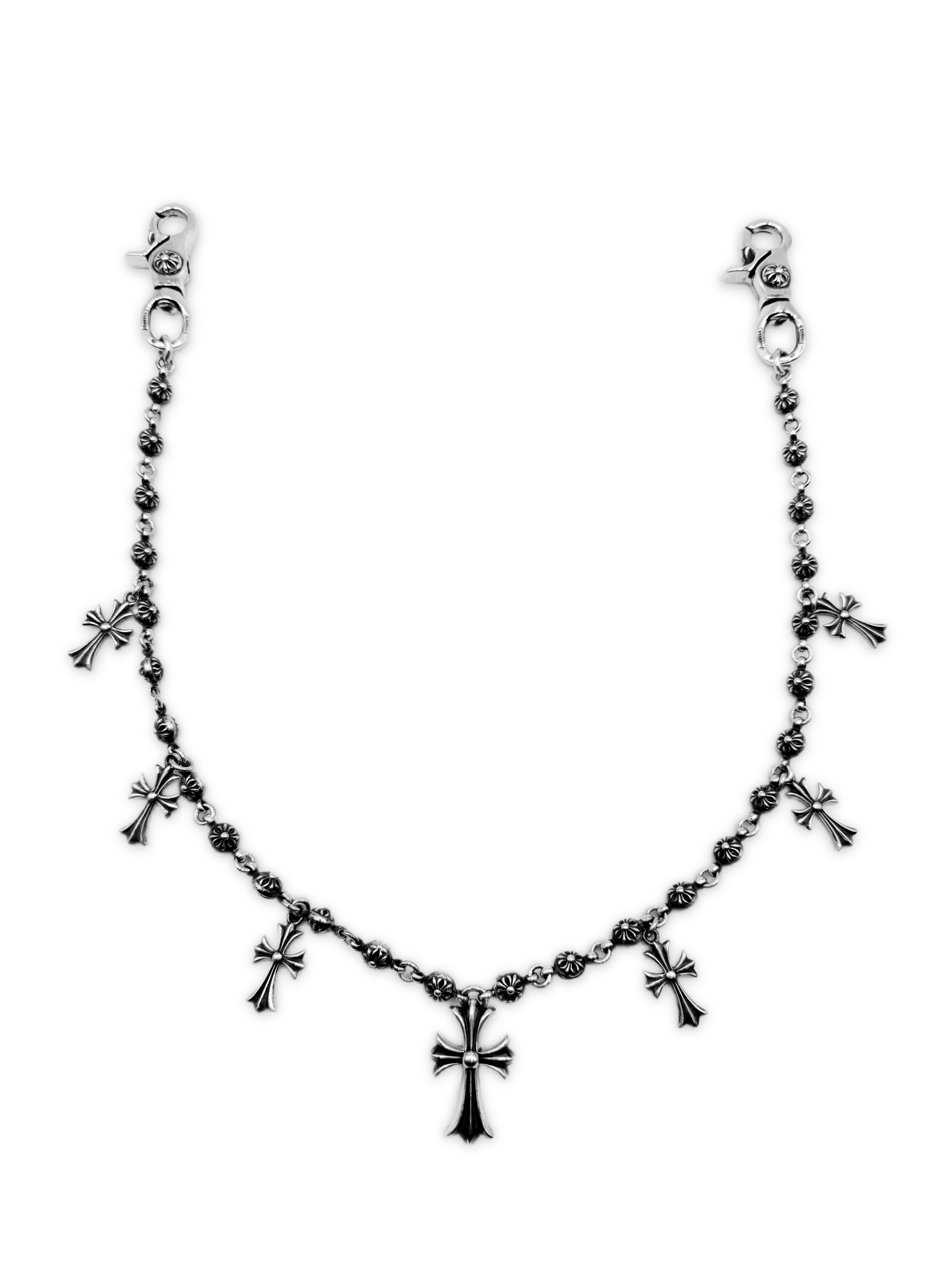 Chrome Hearts Cross Pendant 28 in Cross Ball . Double Lobster Wallet Chain
