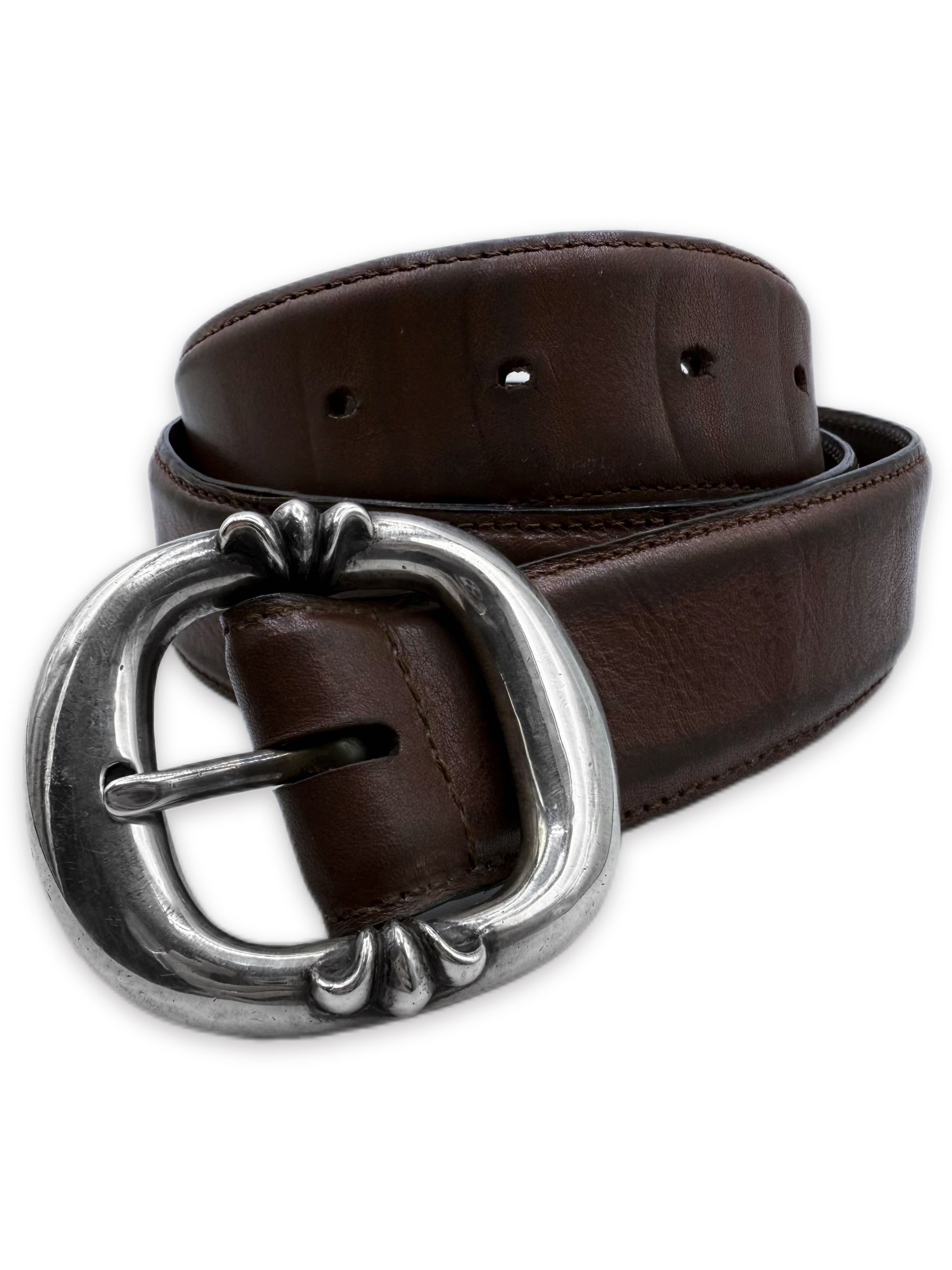 Chrome Hearts Gunslinger Brown Leather .925 Silver Belt