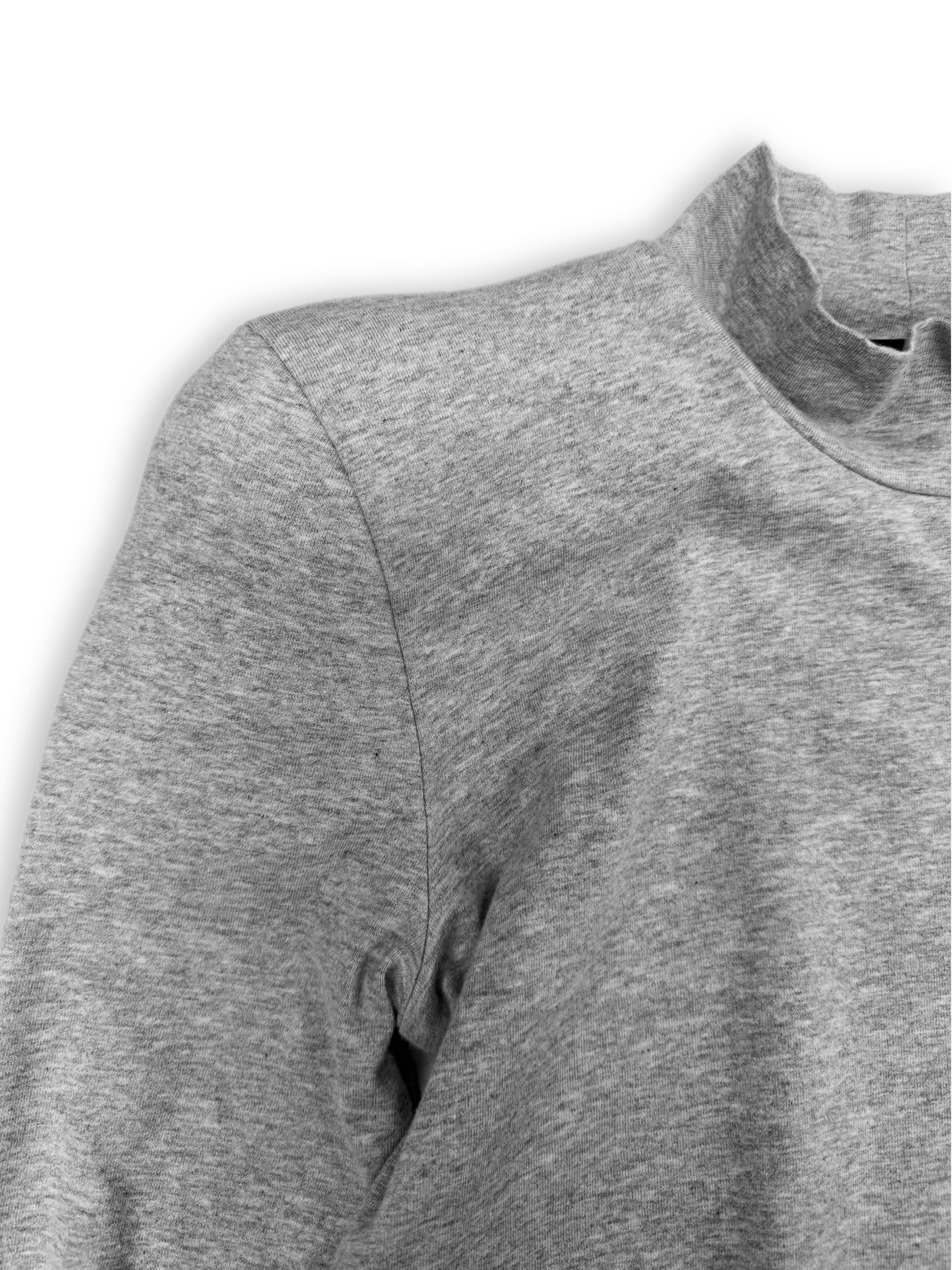 AW23 Balenciaga Shoulder Pad Heather Grey Turtleneck Long Sleeve