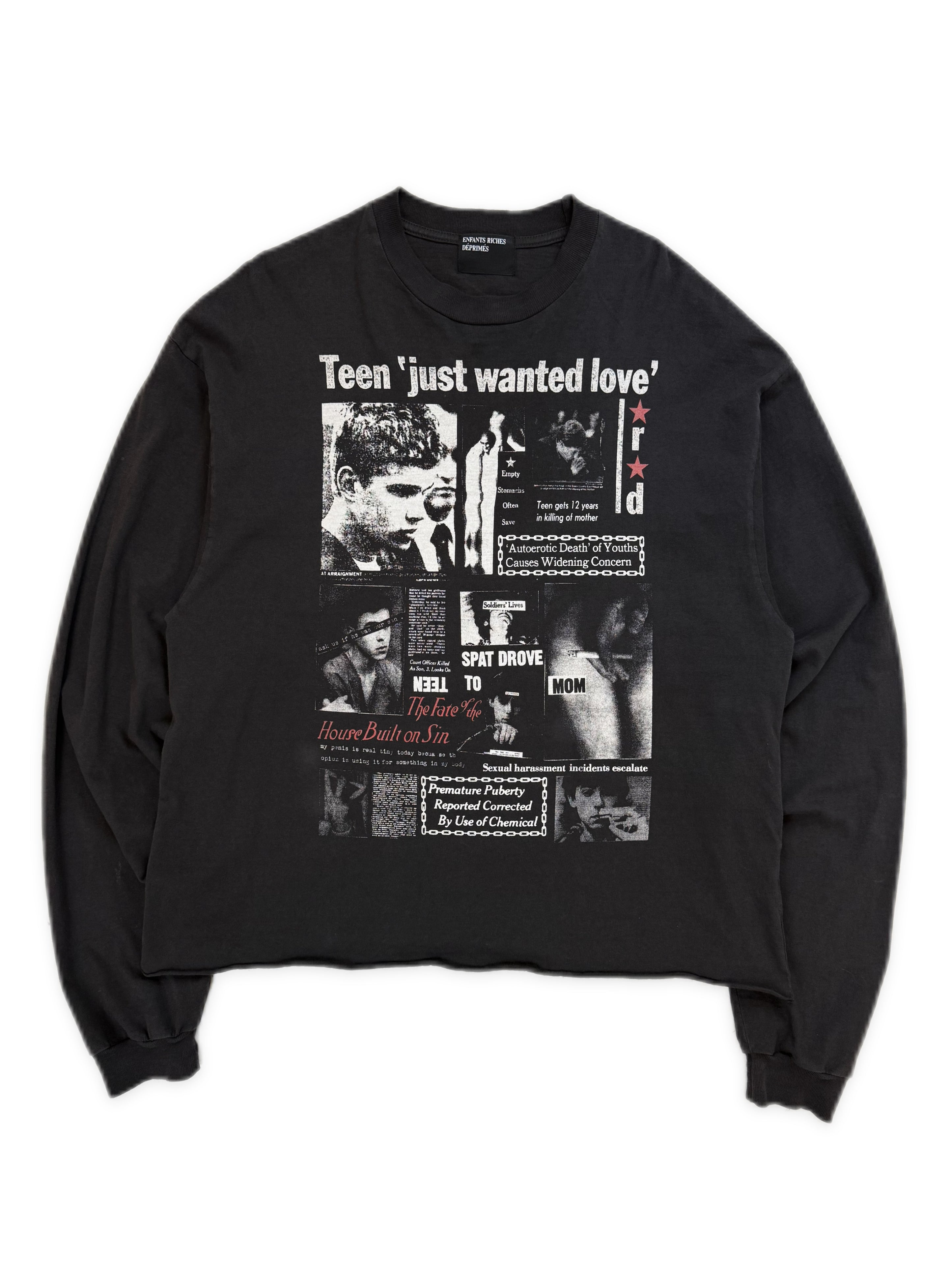 Enfants Riches Deprimes ‘Teen Wanted Love’ Black Long Sleeve Shirt