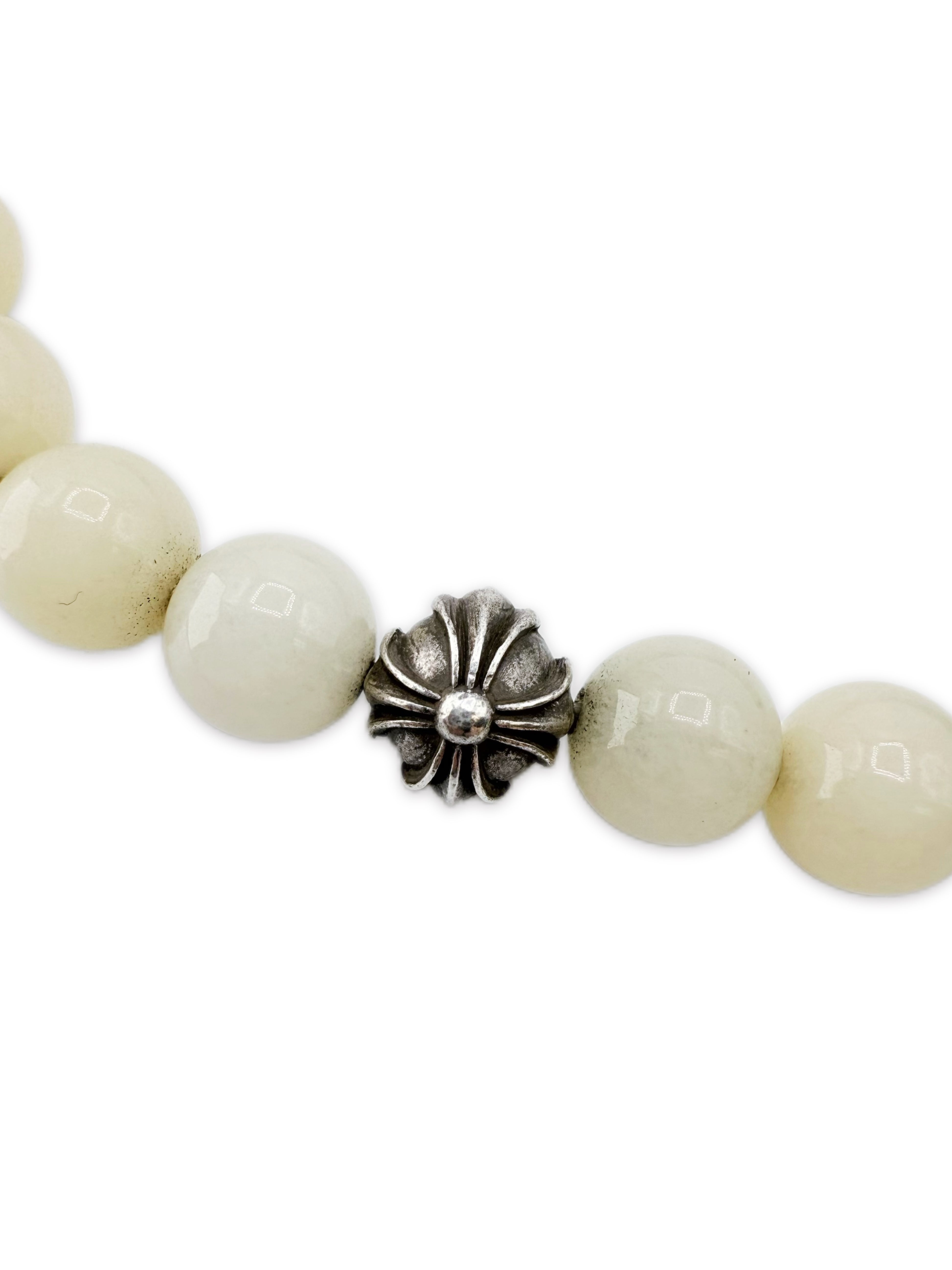 Chrome Hearts ‘Tiny E’ Cross Quartz / Turquoise Bead Bracelet