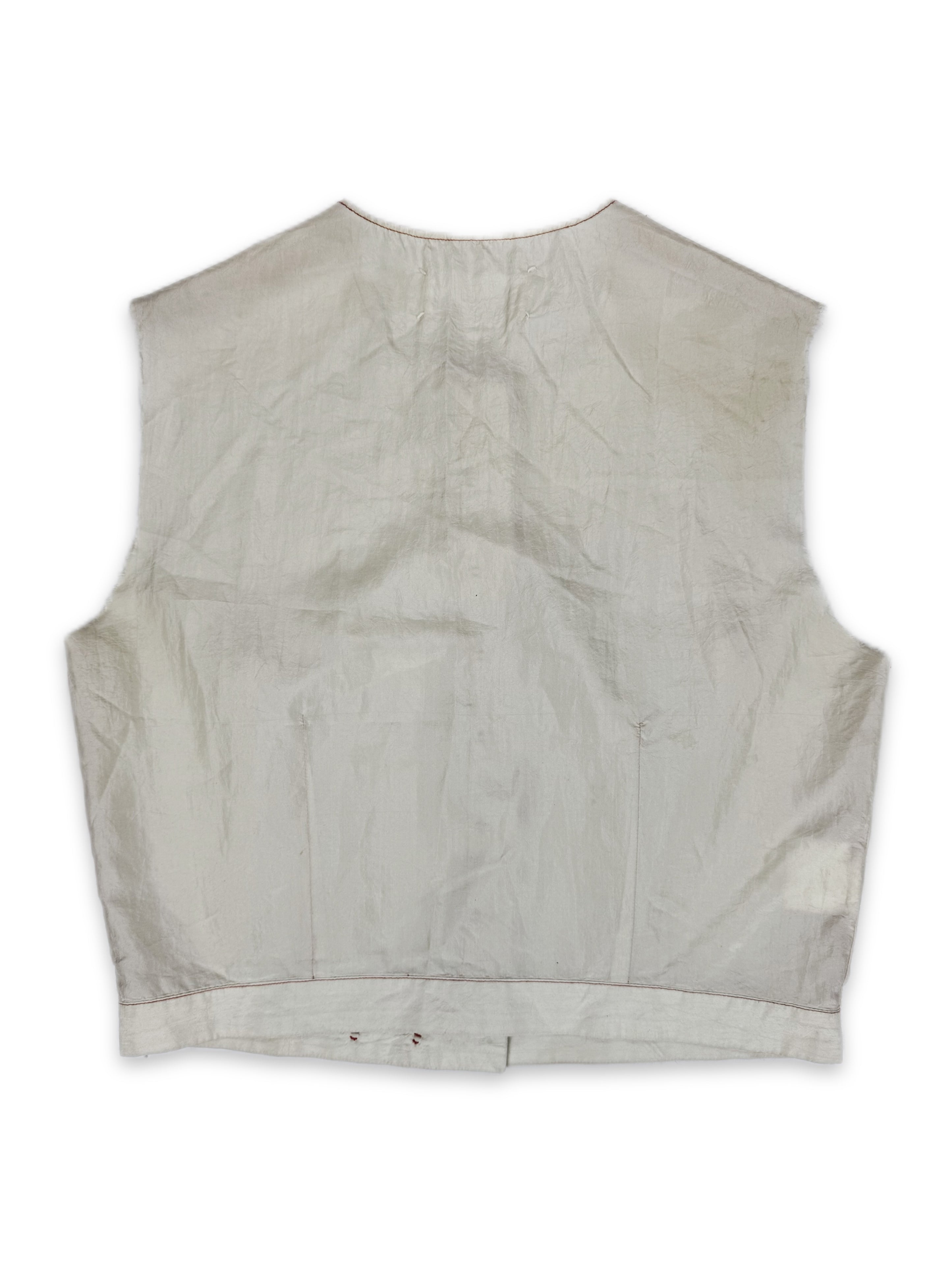 90s Maison Margiela Single Red Stitch White Tag Sleeveless Vest