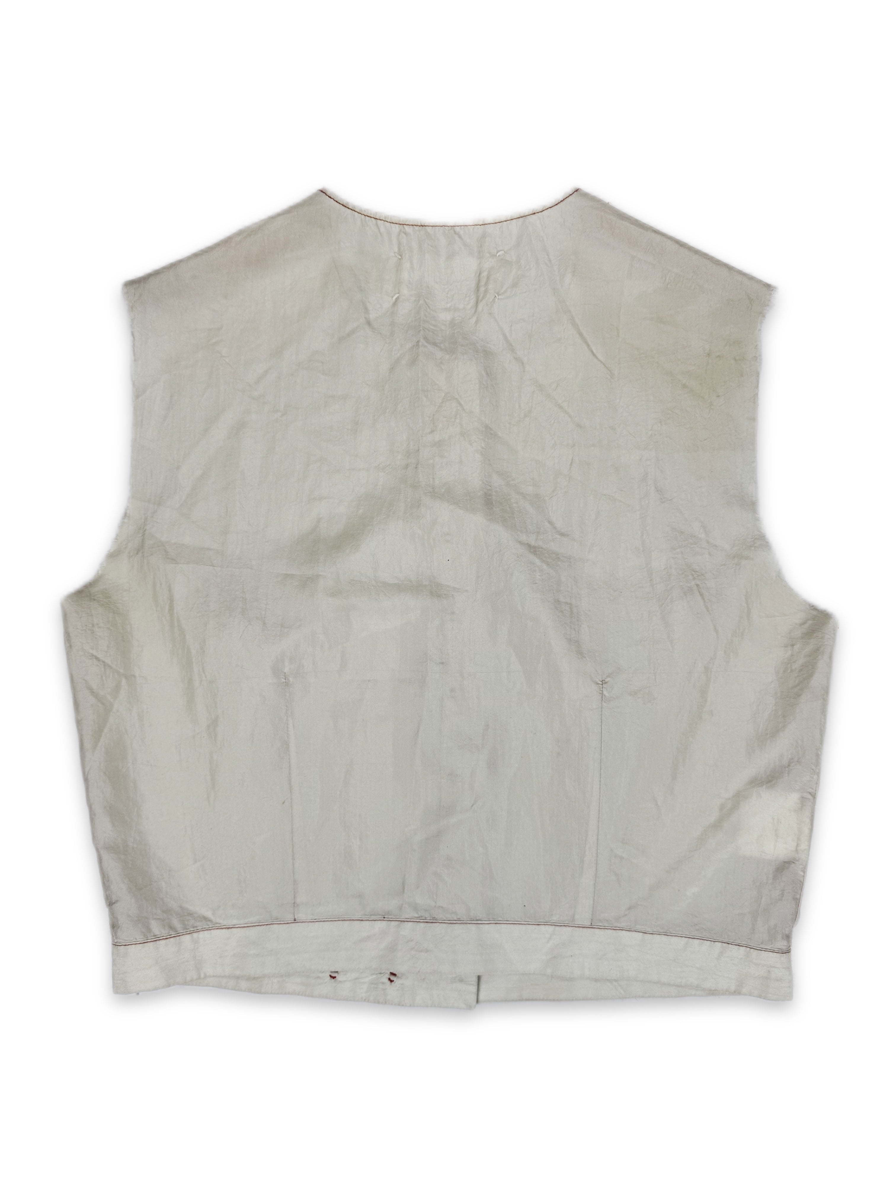 90s Maison Margiela Single Red Stitch White Tag Sleeveless Vest