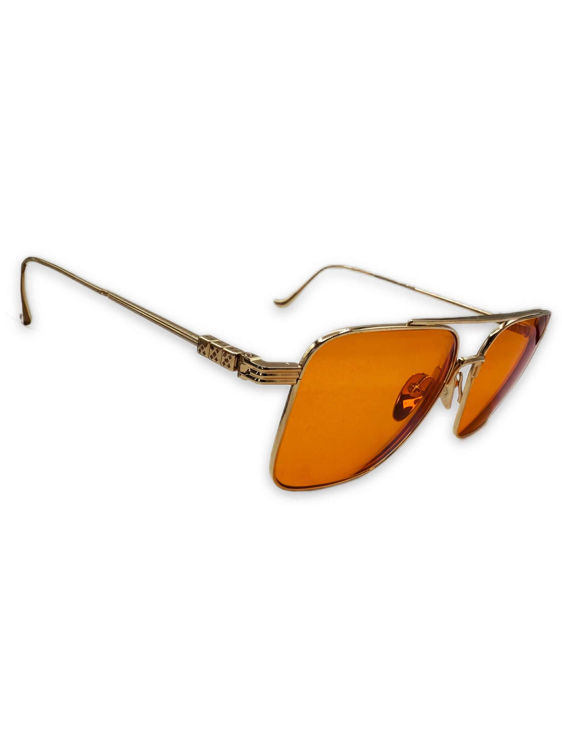 Chrome Hearts ‘AM’ Dice Gold Plated Aviator Prescription Glasses