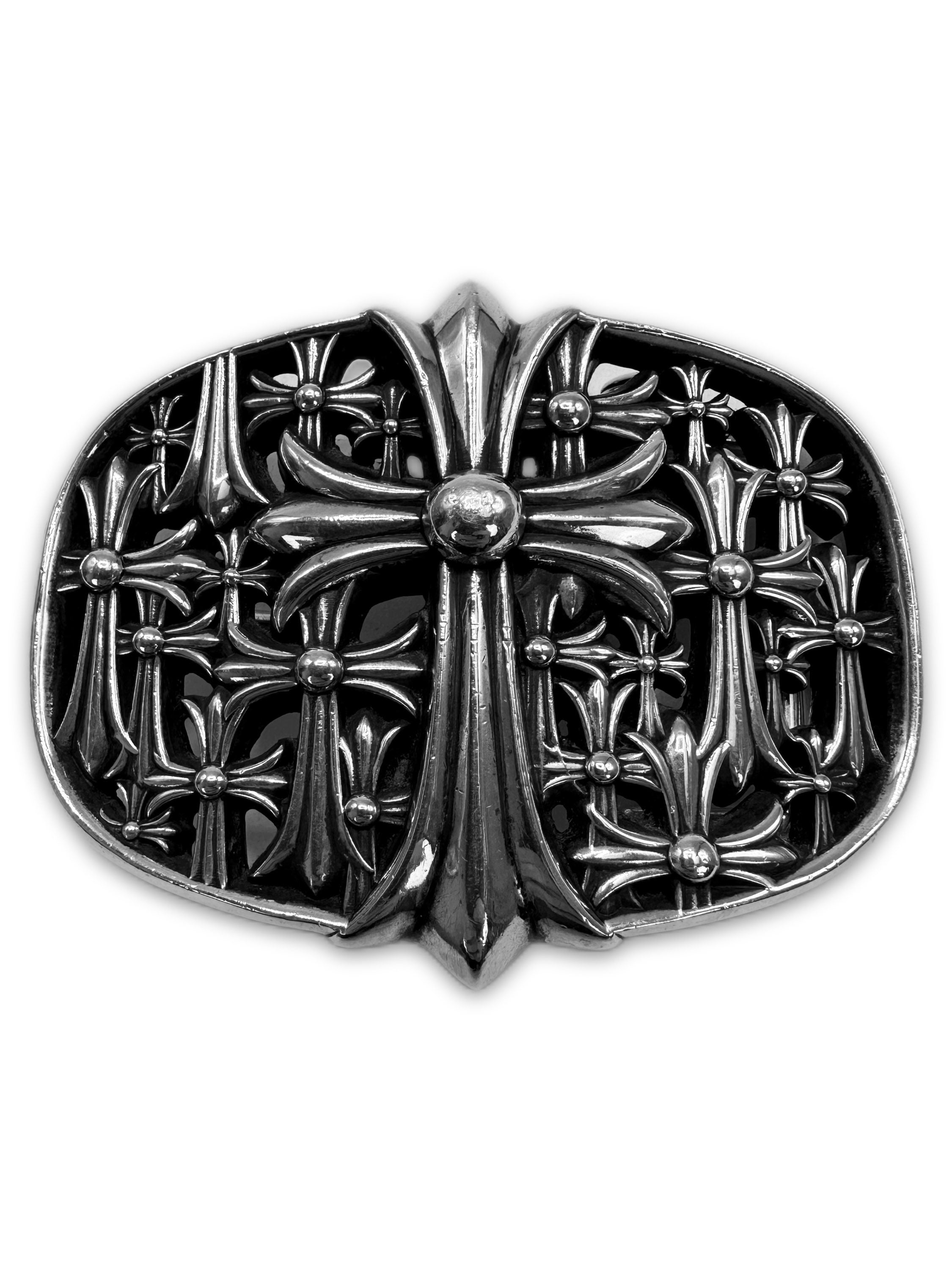 Chrome Hearts ‘Cemetery’ .925 Silver Multi Cross Belt Buckle