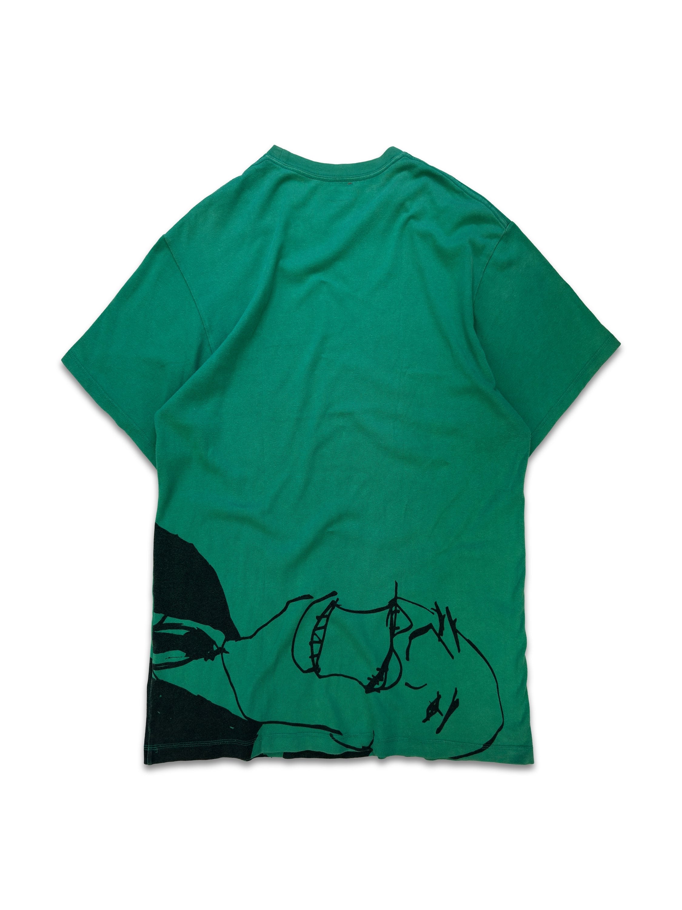 SS02 Undercover ‘Face’ Stencil Graphic Teal Heavy Weight T-Shirt
