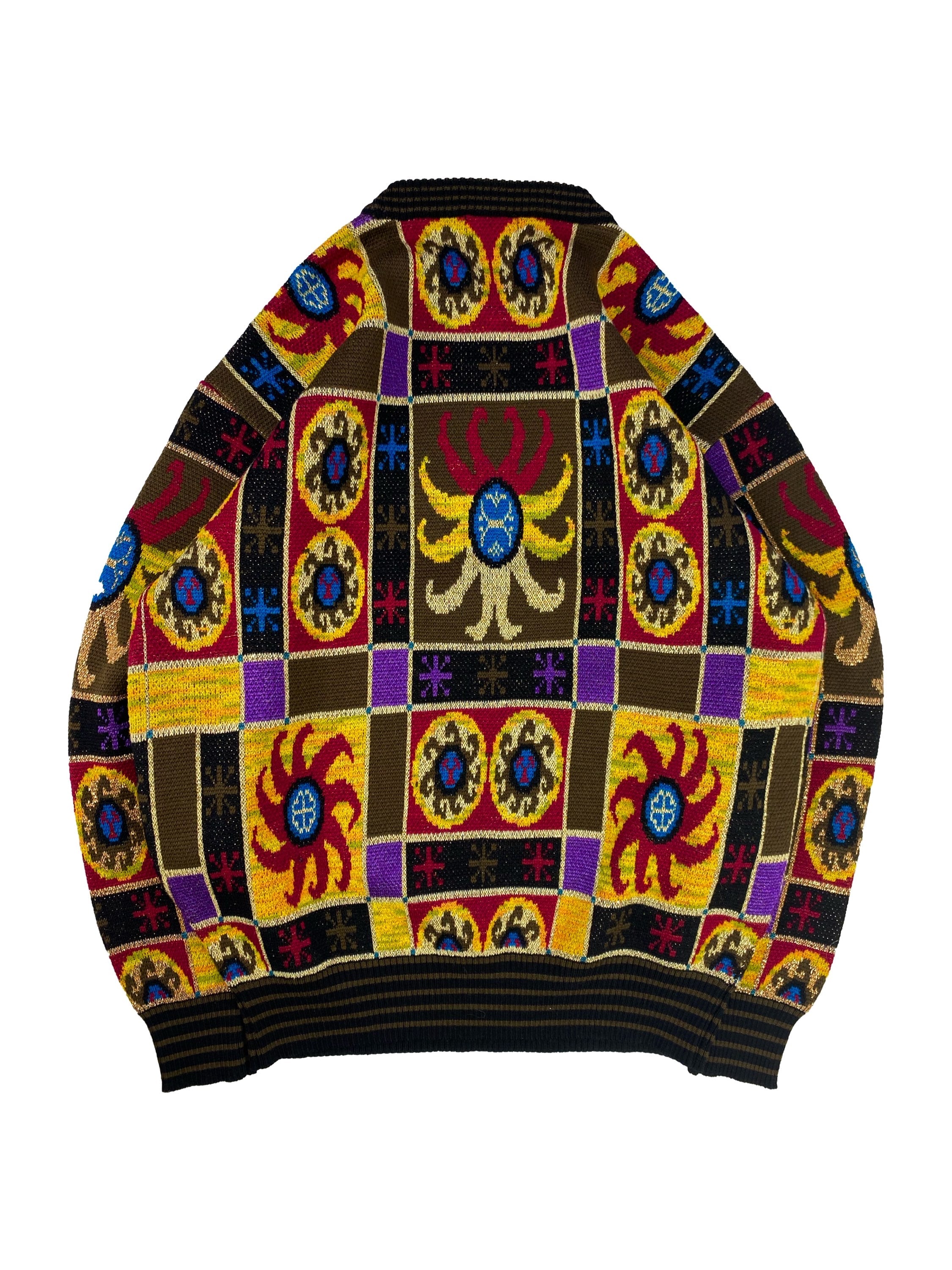 90s Yoshiyuki Konishi Patchwork Style Geometric Knit Sweater