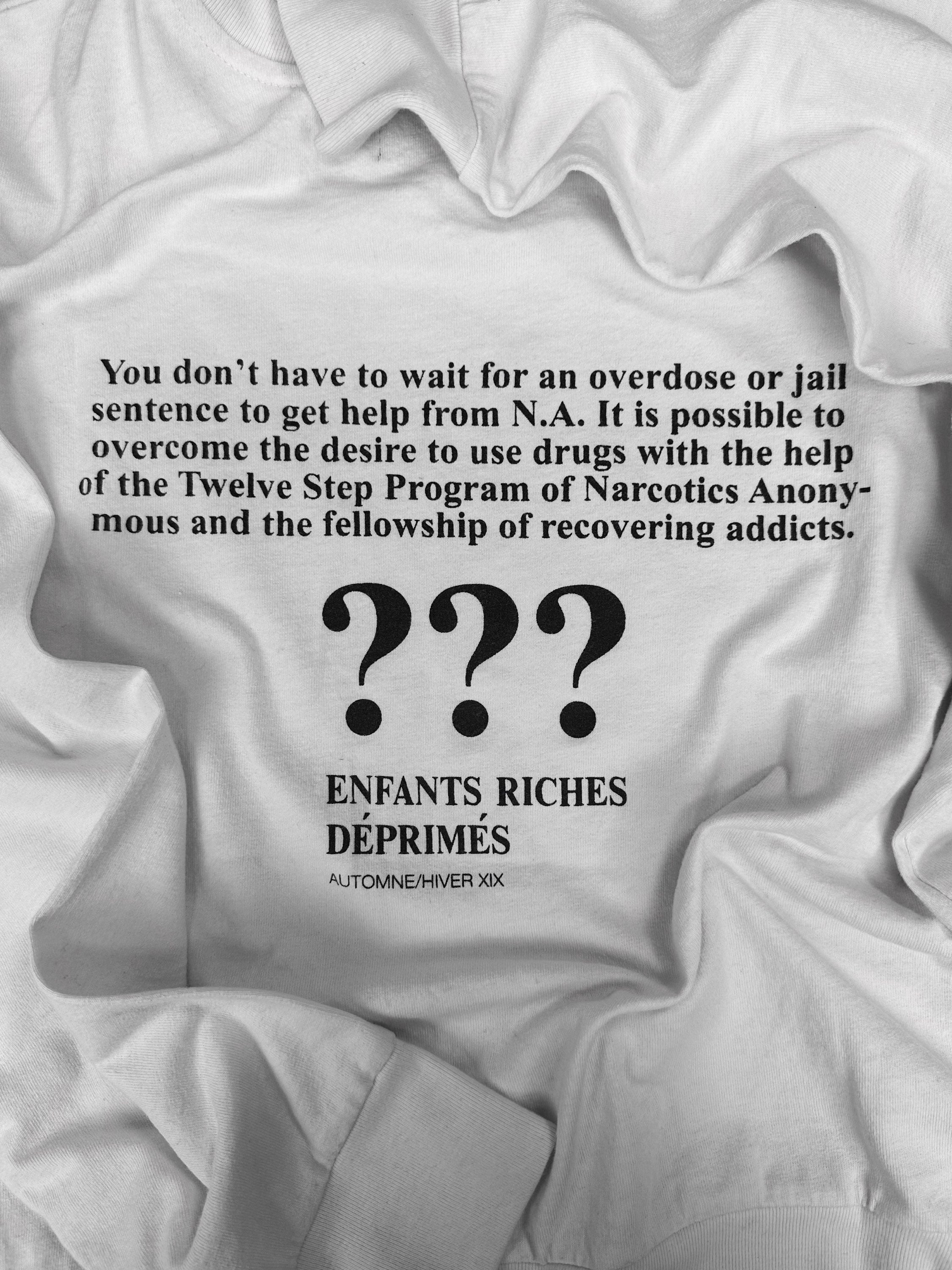 Enfants Riches Deprimes ‘Narcotic Anonymous’ Slogan Crewneck