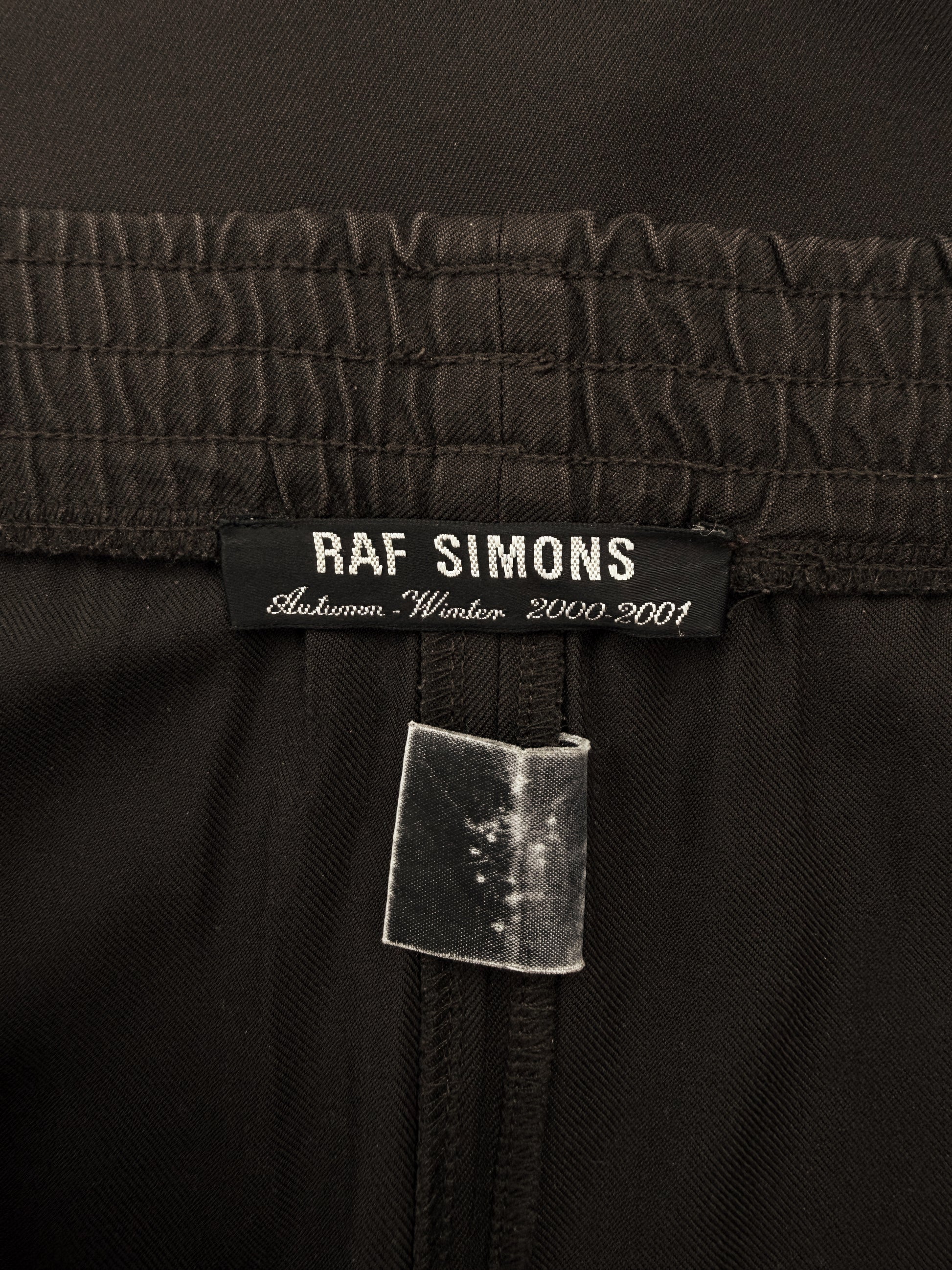 AW00 Raf Simons Confusion Wide Leg Brown Elasticated Sweat Pants