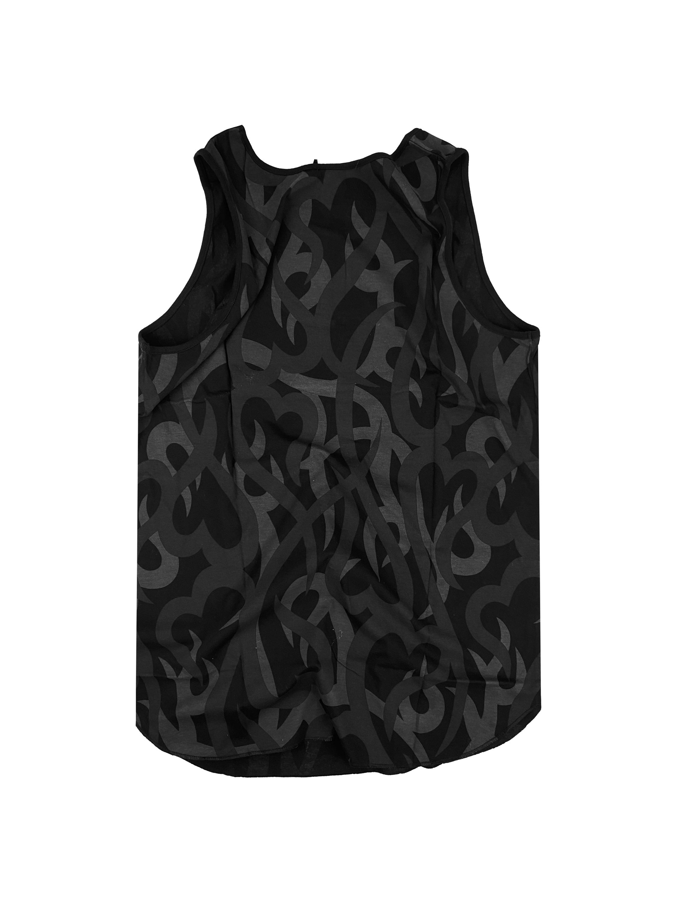 Number (N)ine ‘Tribal’ Print Black Sleeveless Tank-top