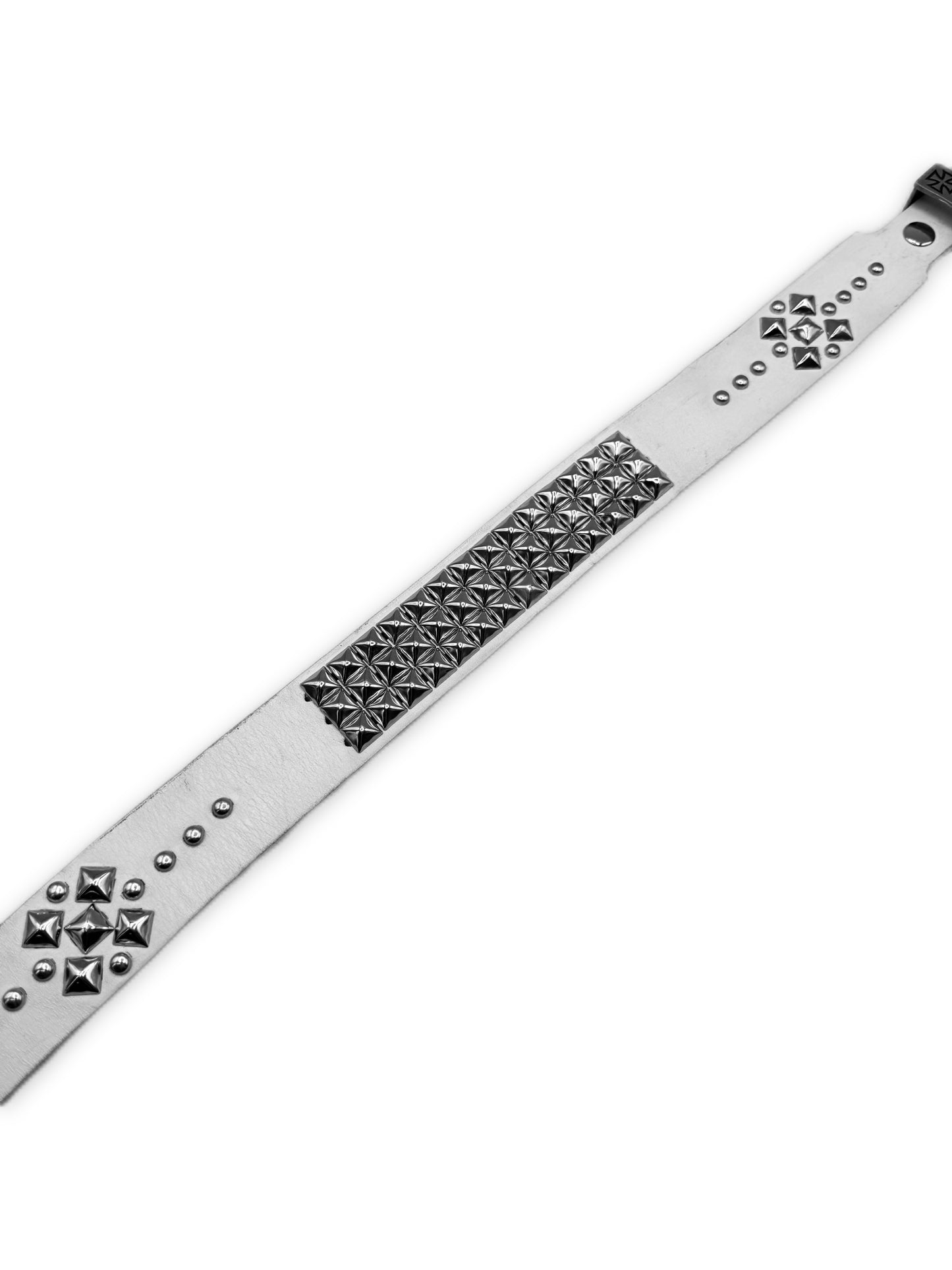 Enfants Riches Deprimes Eagle Buckle Studded While Leather Belt