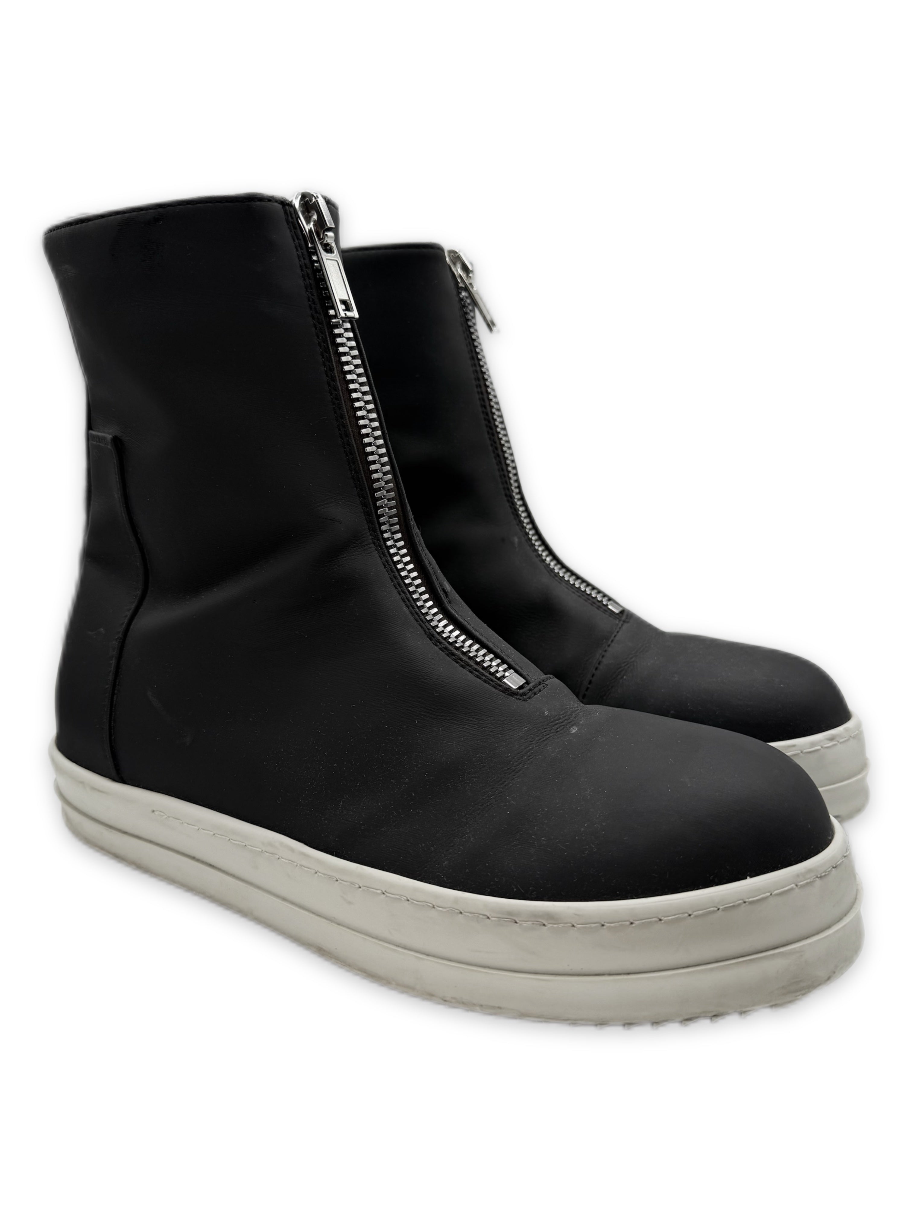 Rick Owens DRKSHDW Front Zip Nylon Black Boots