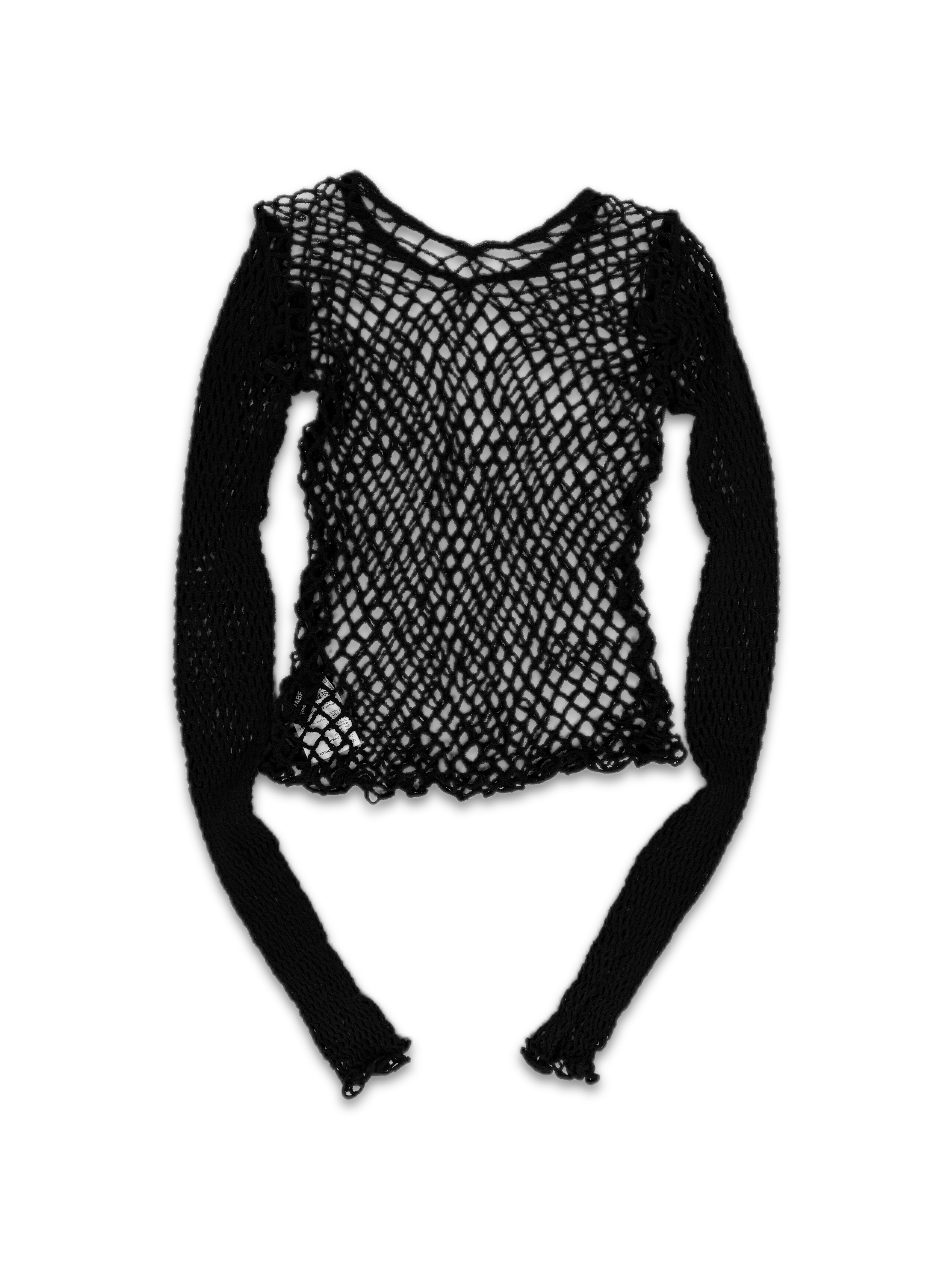 2018 Junya Watanabe Fishnet Black Long Sleeve Shirt